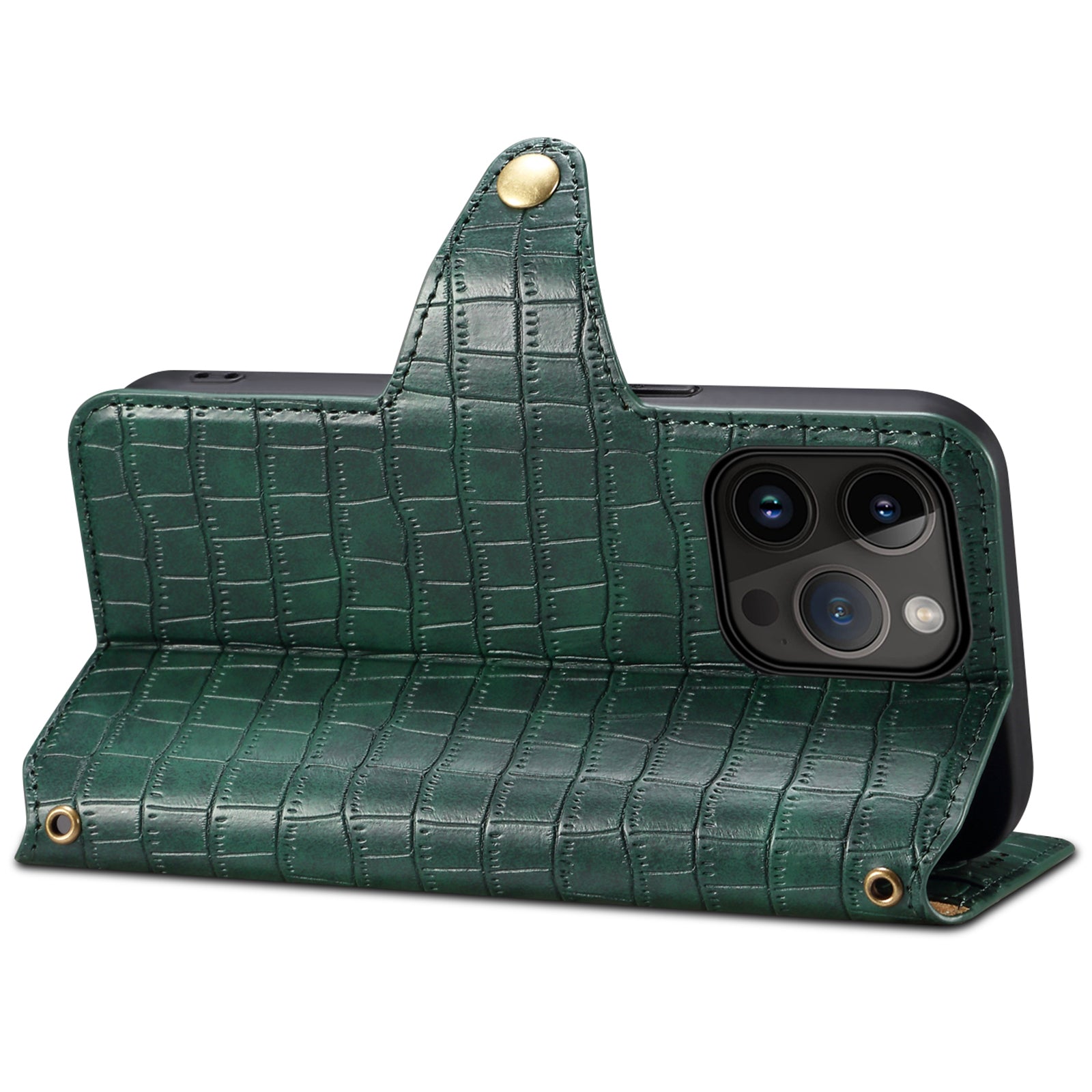 Leather Case for iPhone 13 Pro Drop Protection Crocodile Texture Wallet Phone Cover