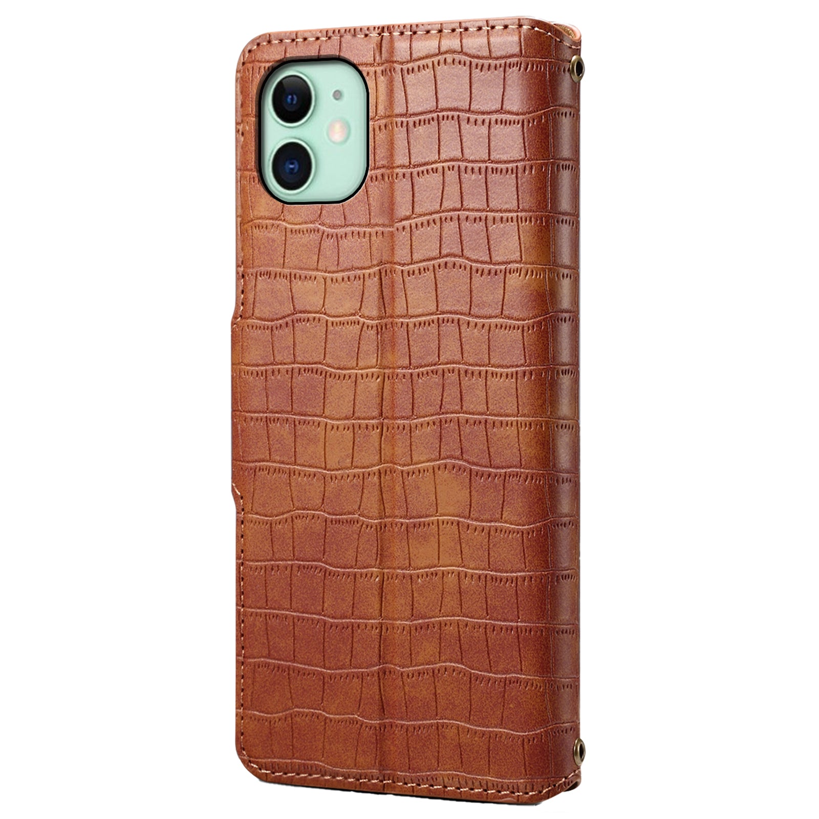 For iPhone 11 Cover Crocodile Texture Leather Case Classic Wallet Stand Cover