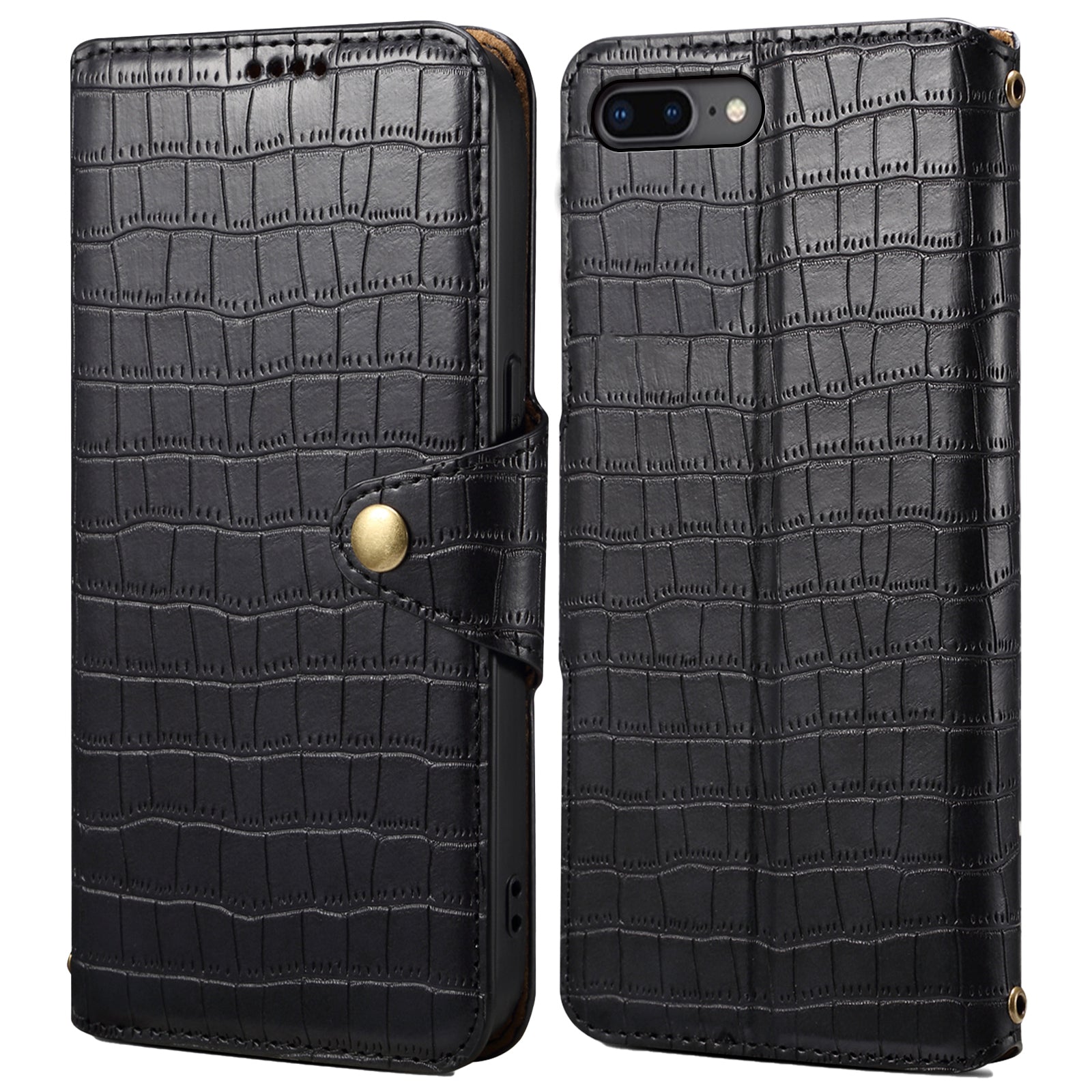 For iPhone 7 Plus / 8 Plus Case Crocodile Texture Leather Wallet Flip Phone Cover