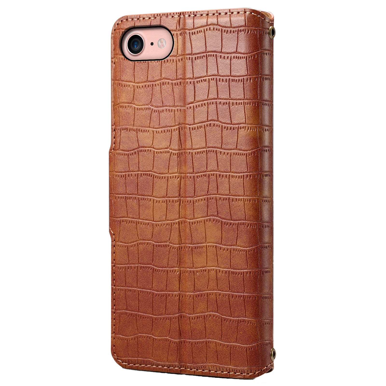 For iPhone 7 / 8 / SE (2020) / SE (2022) Case Folio Stand Feature Crocodile Texture Leather Phone Cover