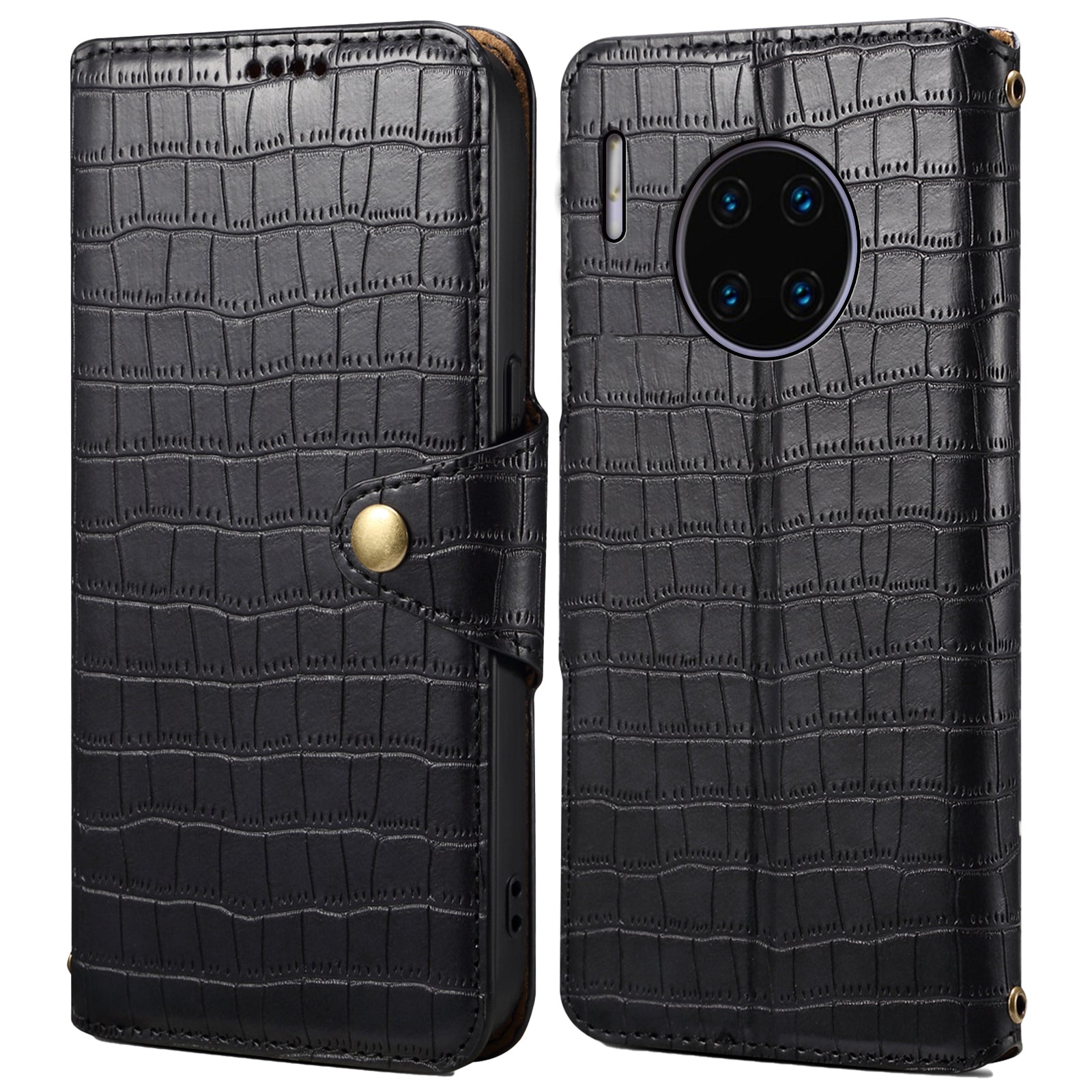 For Huawei Mate 30 Pro 4G / 5G Case Anti-drop Leather Wallet Cover Crocodile Texture