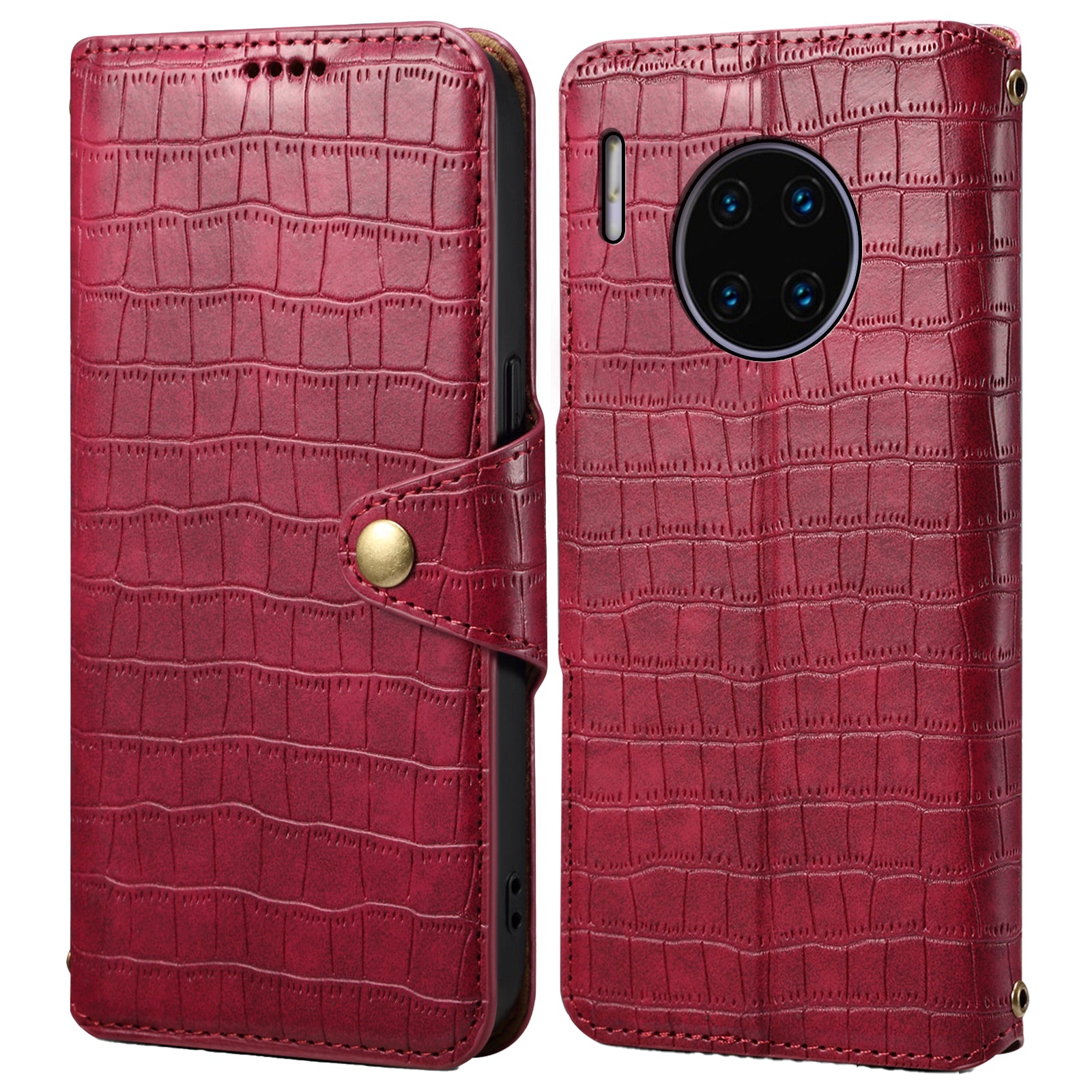 For Huawei Mate 30 Pro 4G / 5G Case Anti-drop Leather Wallet Cover Crocodile Texture