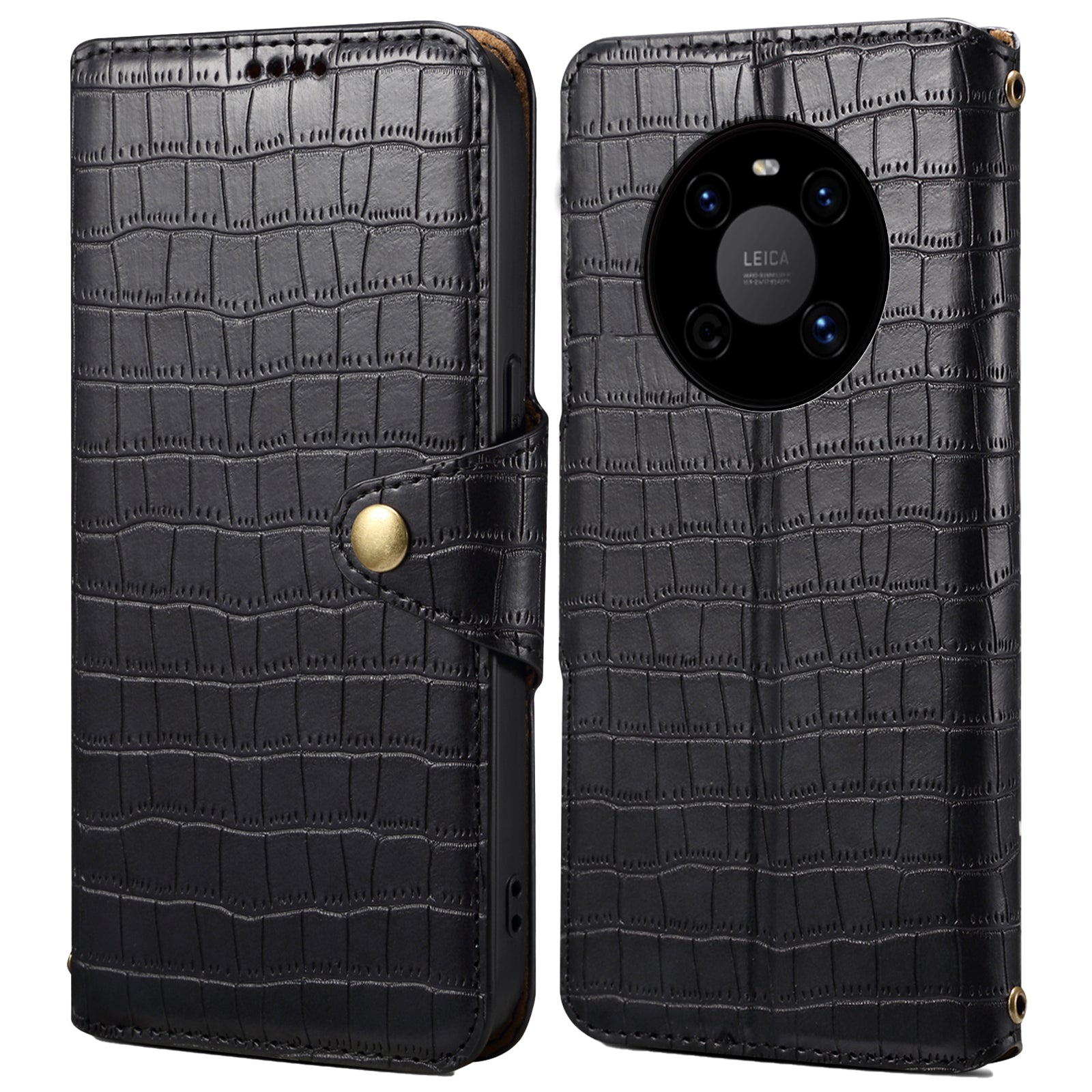 For Huawei Mate 40 Leather Case Crocodile Texture Wallet Full Protection Phone Cover