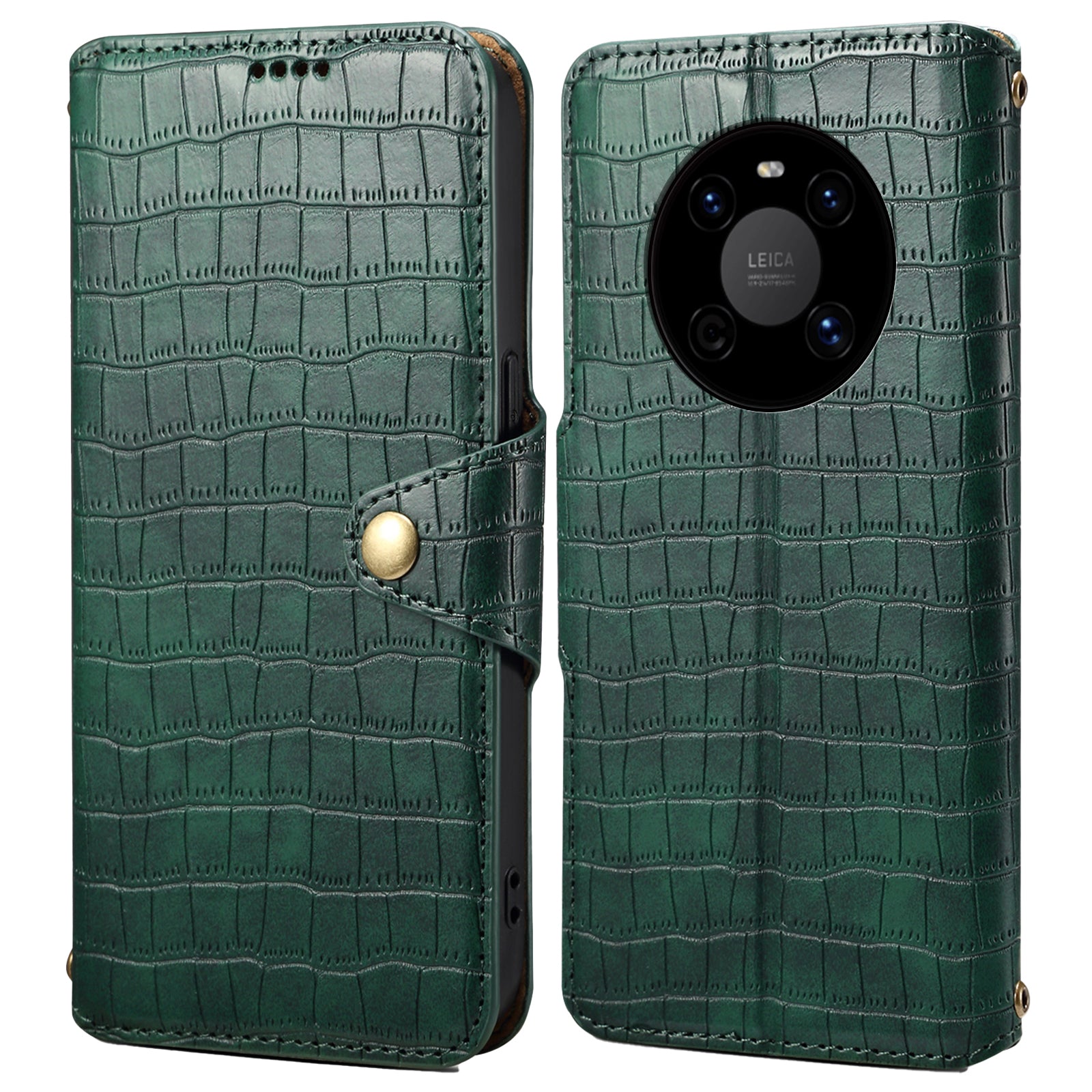 For Huawei Mate 40 Leather Case Crocodile Texture Wallet Full Protection Phone Cover