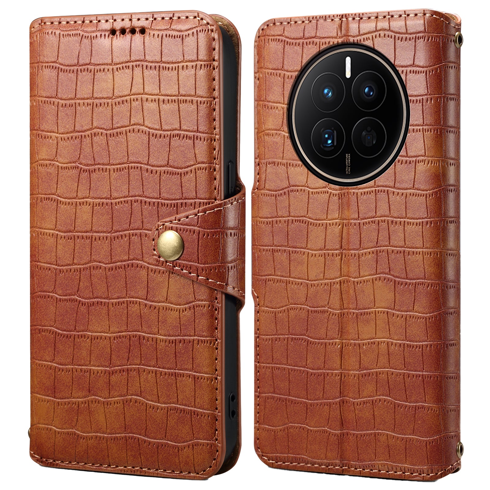 For Huawei Mate 50 4G Wallet Case Crocodile Texture Leather+TPU Phone Cover
