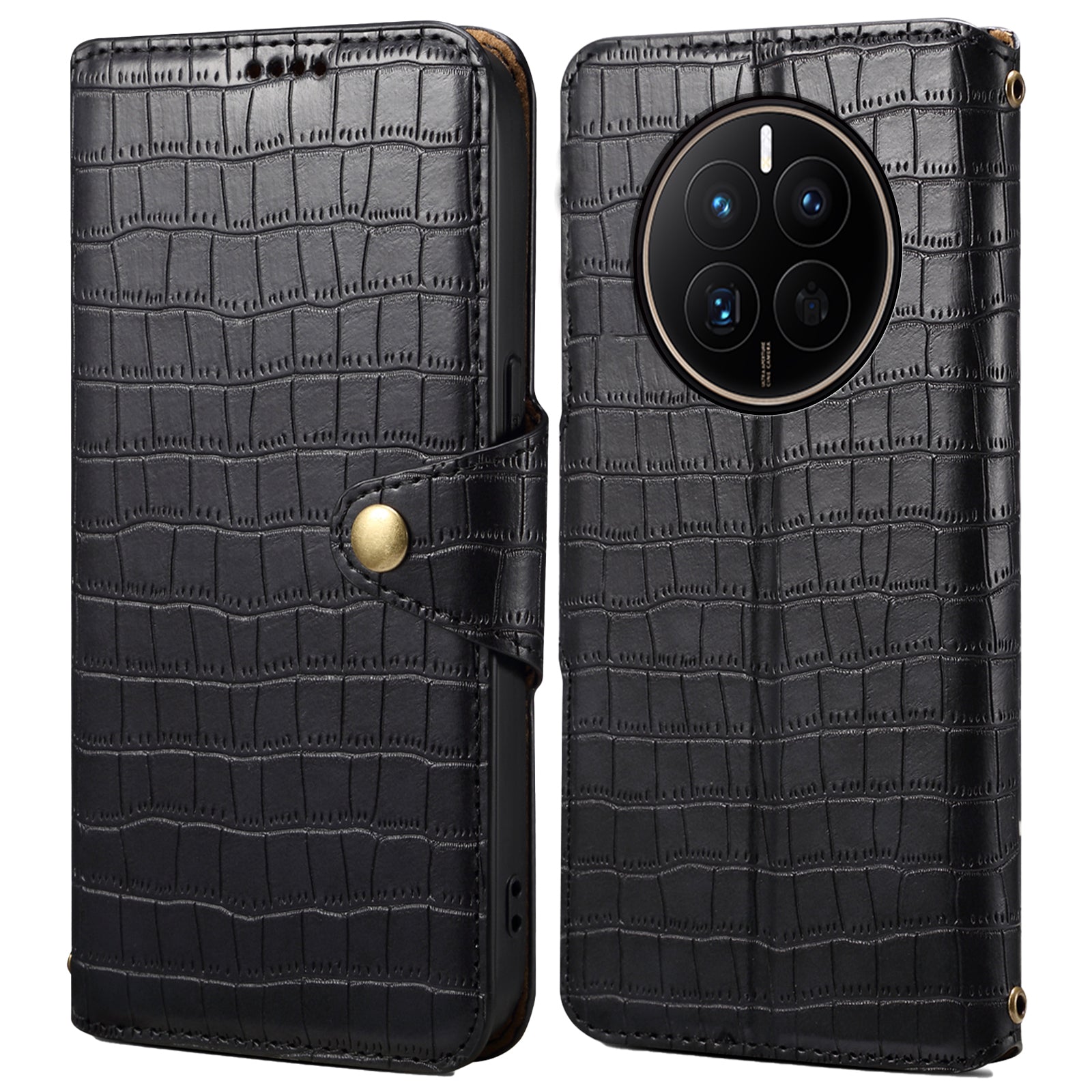 For Huawei Mate 50 4G Wallet Case Crocodile Texture Leather+TPU Phone Cover