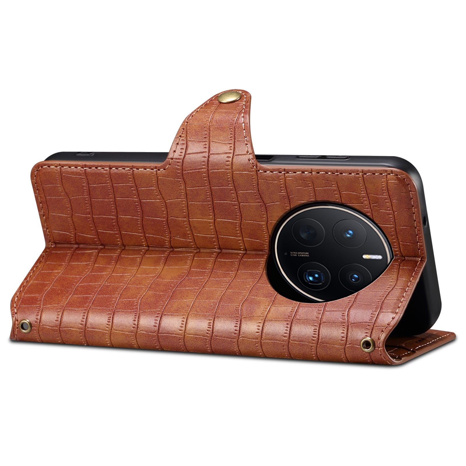 For Huawei Mate 50 Pro 4G Stand Case Crocodile Texture Wallet Leather Phone Cover