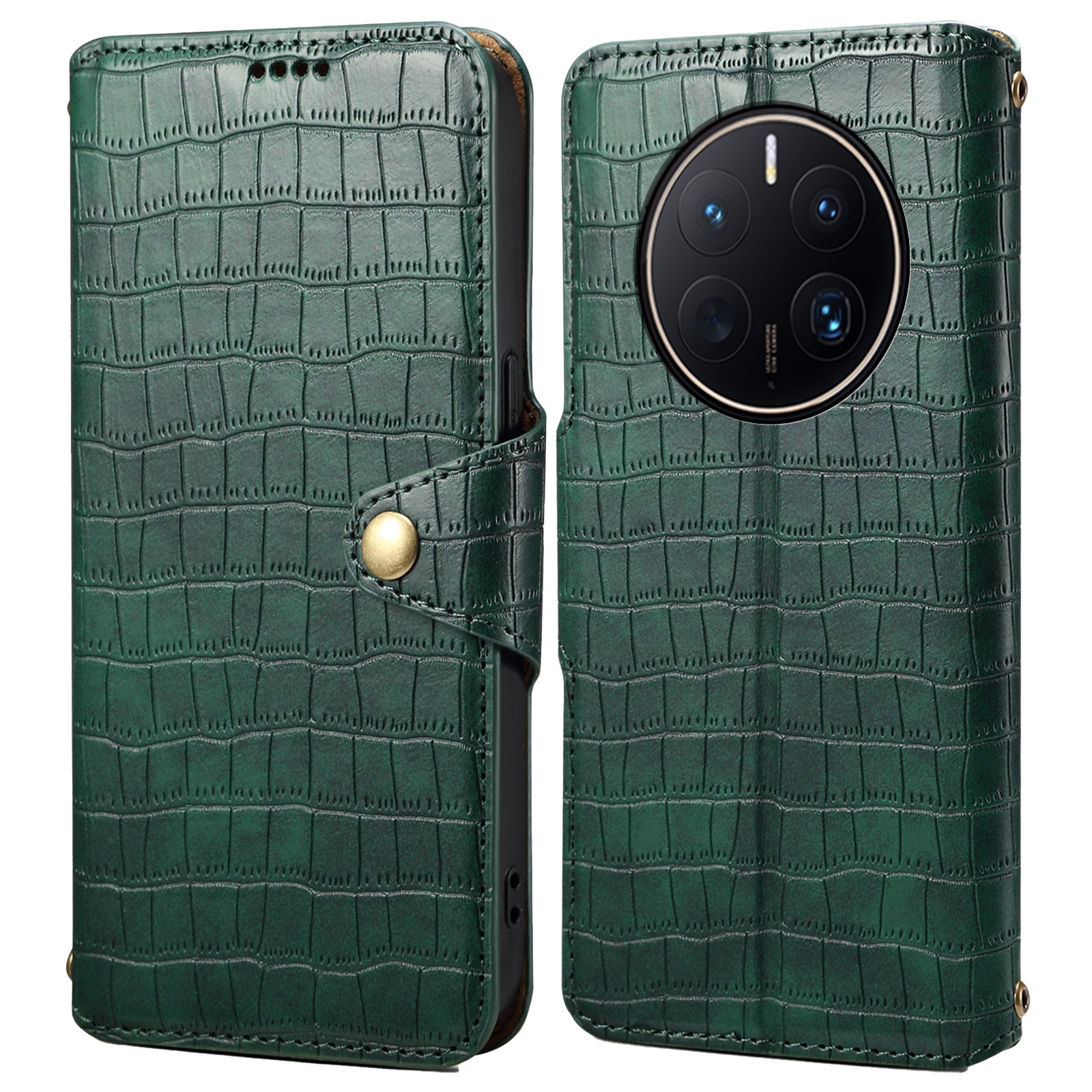 For Huawei Mate 50 Pro 4G Stand Case Crocodile Texture Wallet Leather Phone Cover