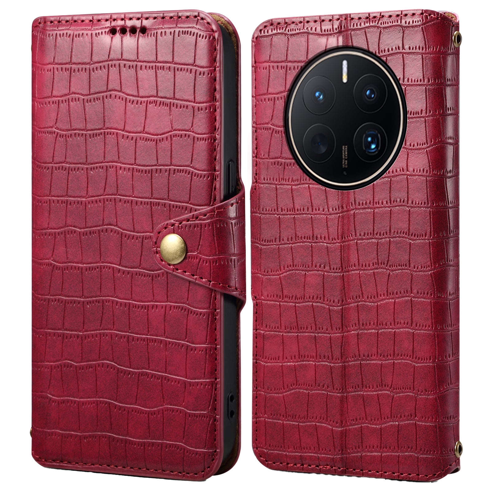For Huawei Mate 50 Pro 4G Stand Case Crocodile Texture Wallet Leather Phone Cover