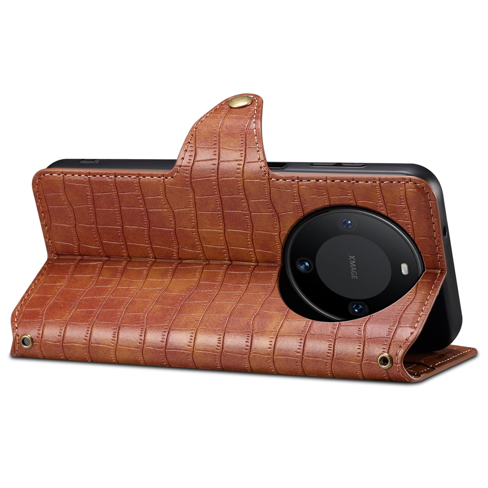 For Huawei Mate 60 Case Crocodile Texture Leather Phone Cover with Card Slots