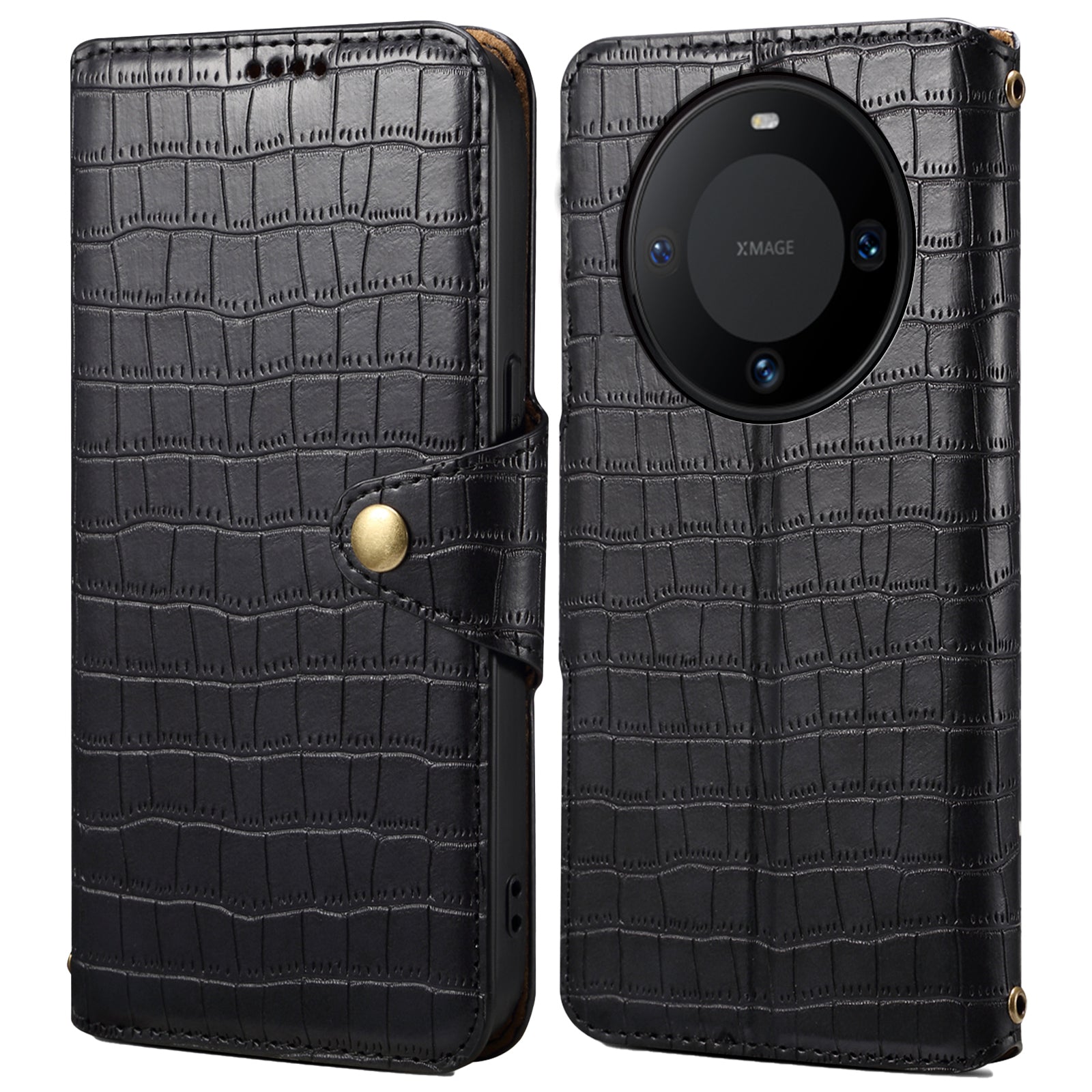 For Huawei Mate 60 Case Crocodile Texture Leather Phone Cover with Card Slots
