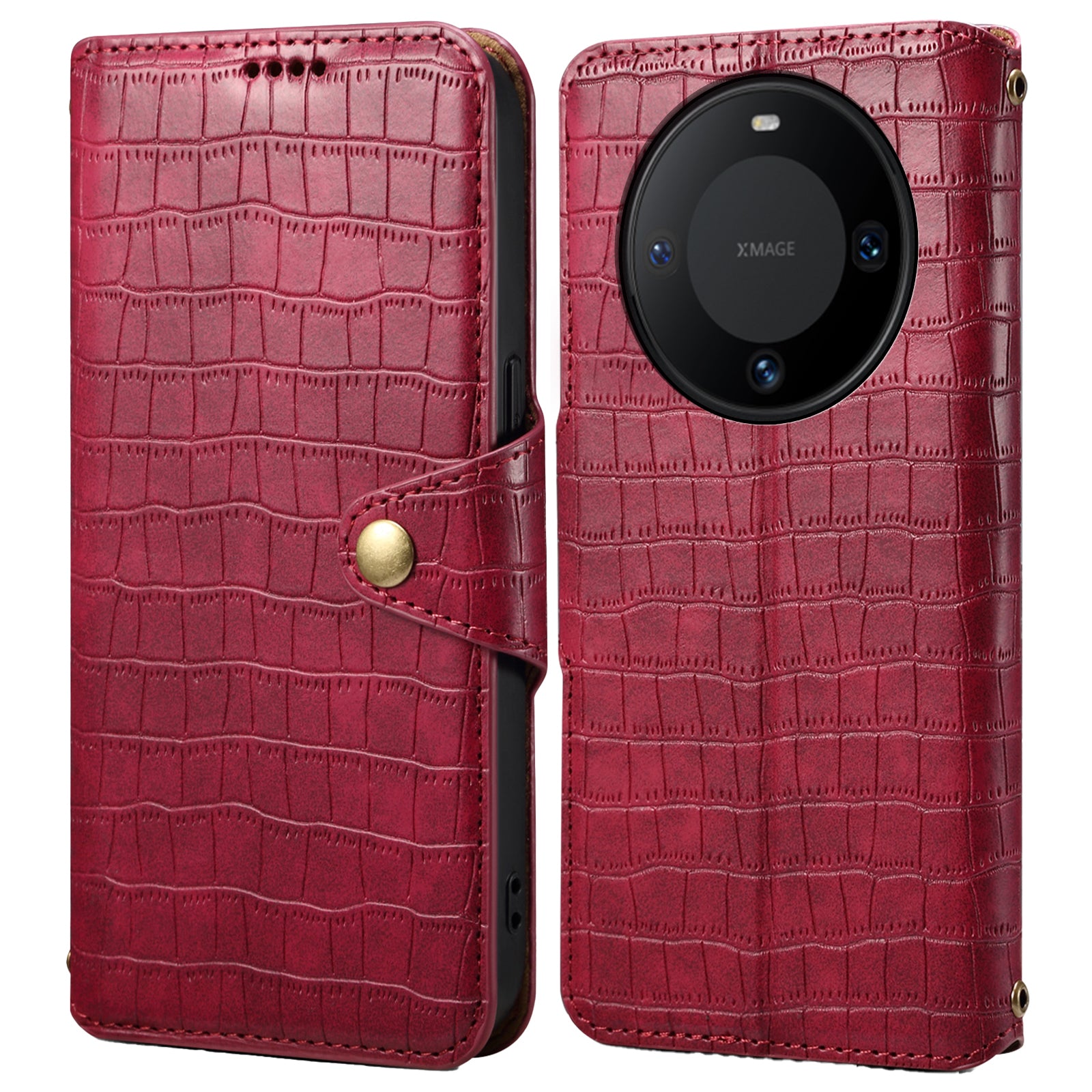 For Huawei Mate 60 Case Crocodile Texture Leather Phone Cover with Card Slots