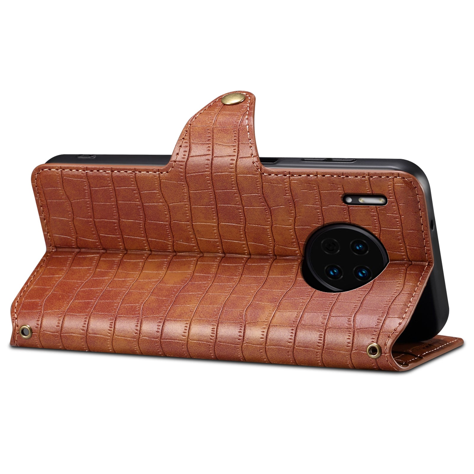 For Huawei Mate 30 5G / 4G Leather Cover Crocodile Texture Phone Case Wallet Stand