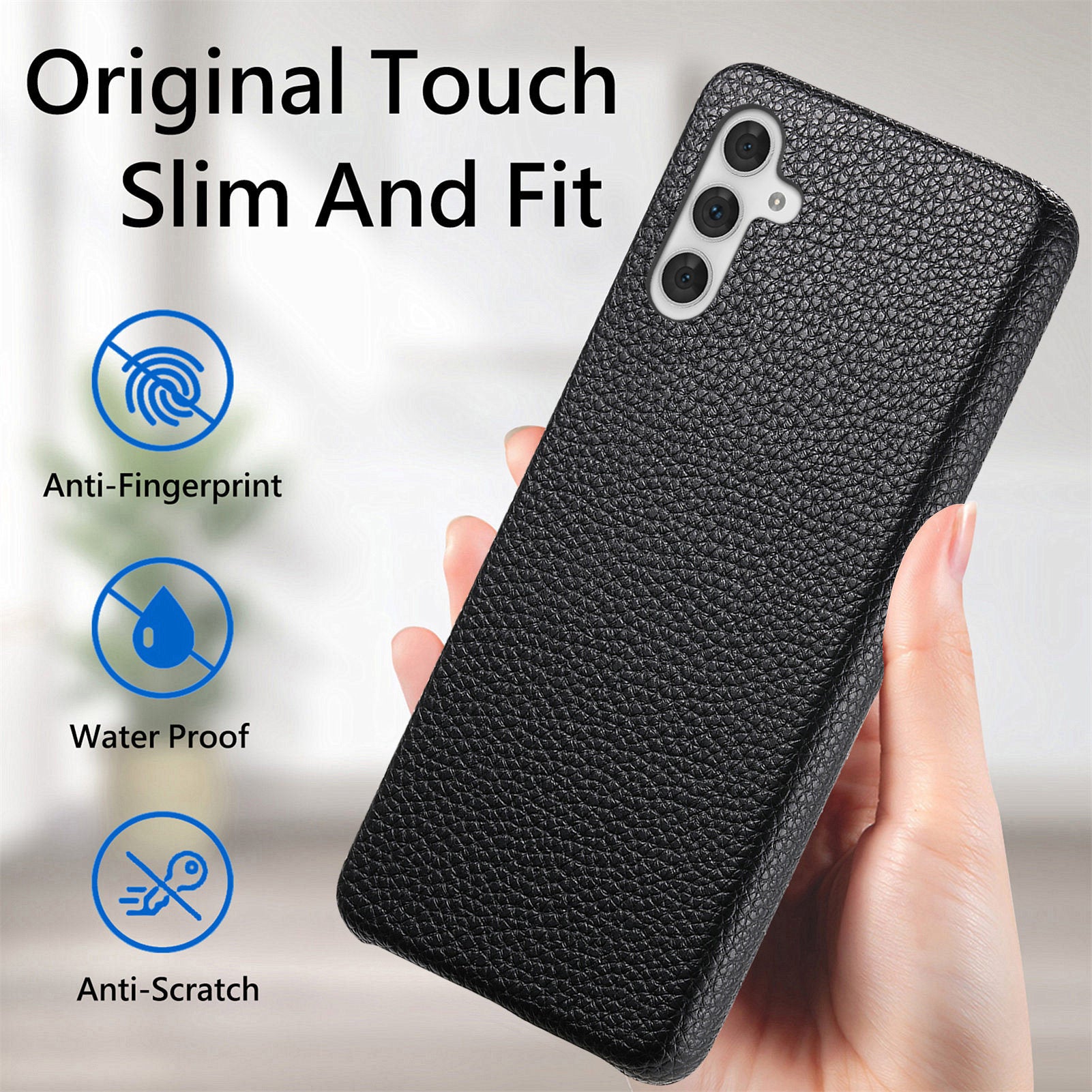Y1 For Samsung Galaxy A54 5G Case Litchi Texture PU Hard PC Slim Phone Cover