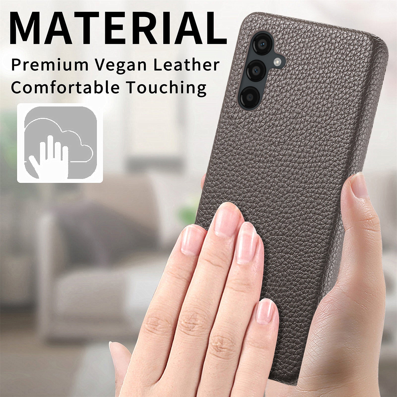 Y1 For Samsung Galaxy A24 4G (162.1 x 77.6 x 8.3mm) Case Litchi Grain PU Leather Coated PC Back Cover