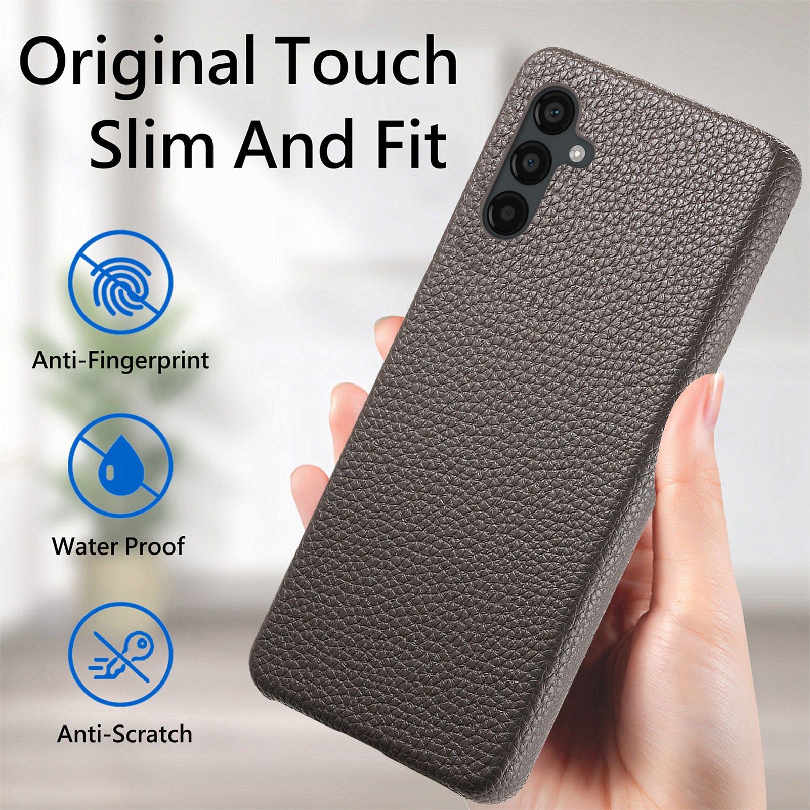 Y1 For Samsung Galaxy A24 4G (162.1 x 77.6 x 8.3mm) Case Litchi Grain PU Leather Coated PC Back Cover