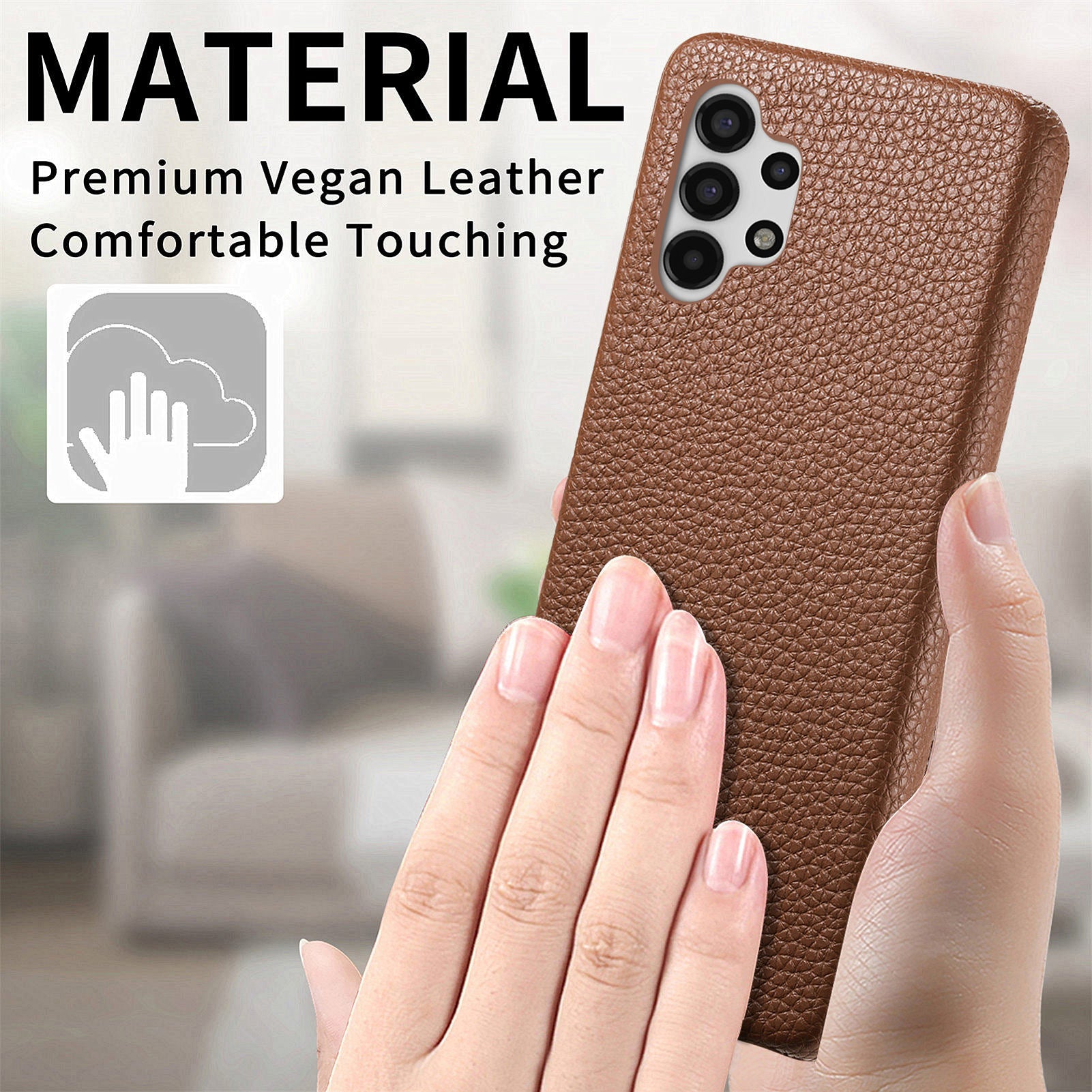 Y1 For Samsung Galaxy A13 4G Case Shockproof Litchi Texture Leather+PC Phone Cover