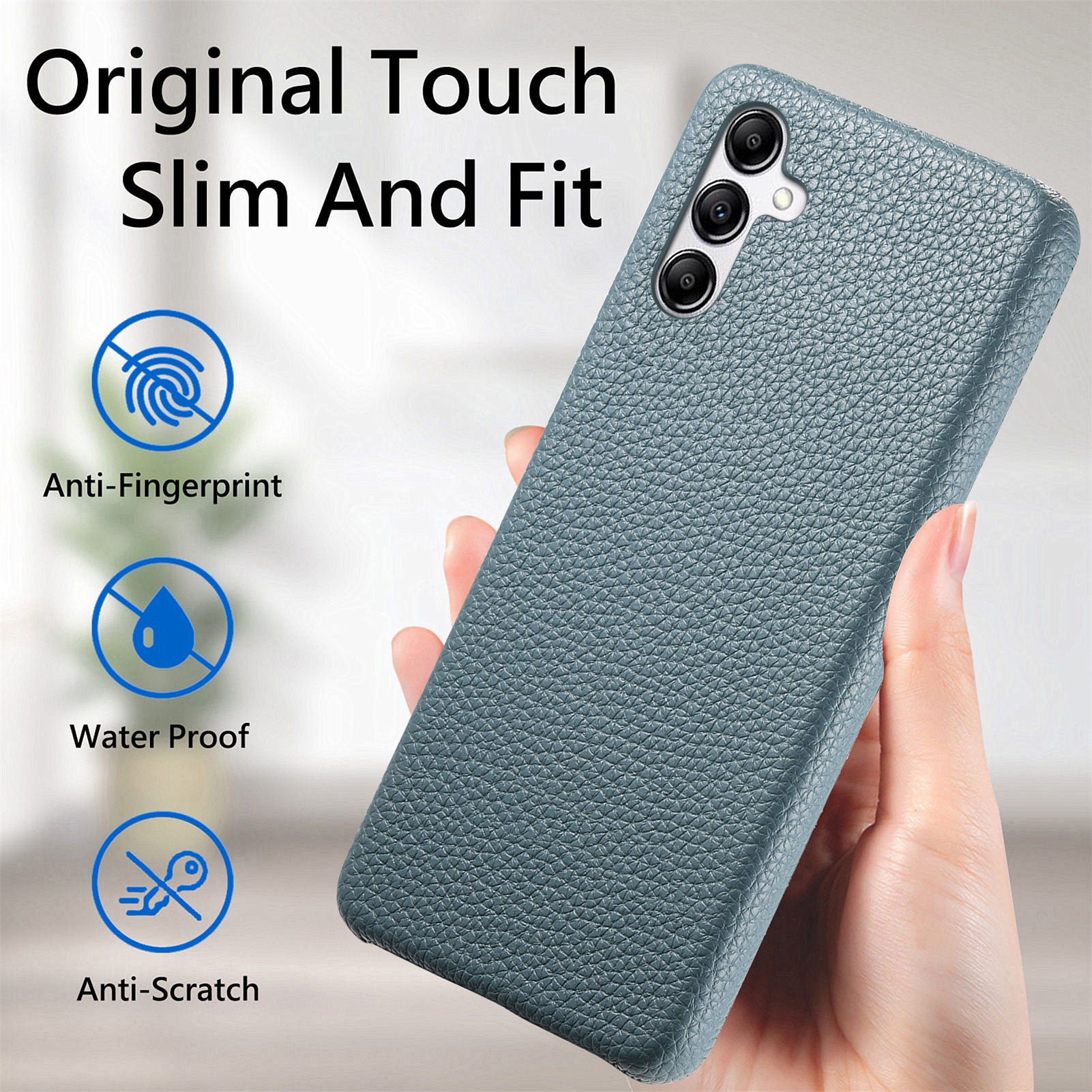 Y1 For Samsung Galaxy A14 5G / A14 4G Cover PU Leather Coated PC Phone Case with Litchi Texture