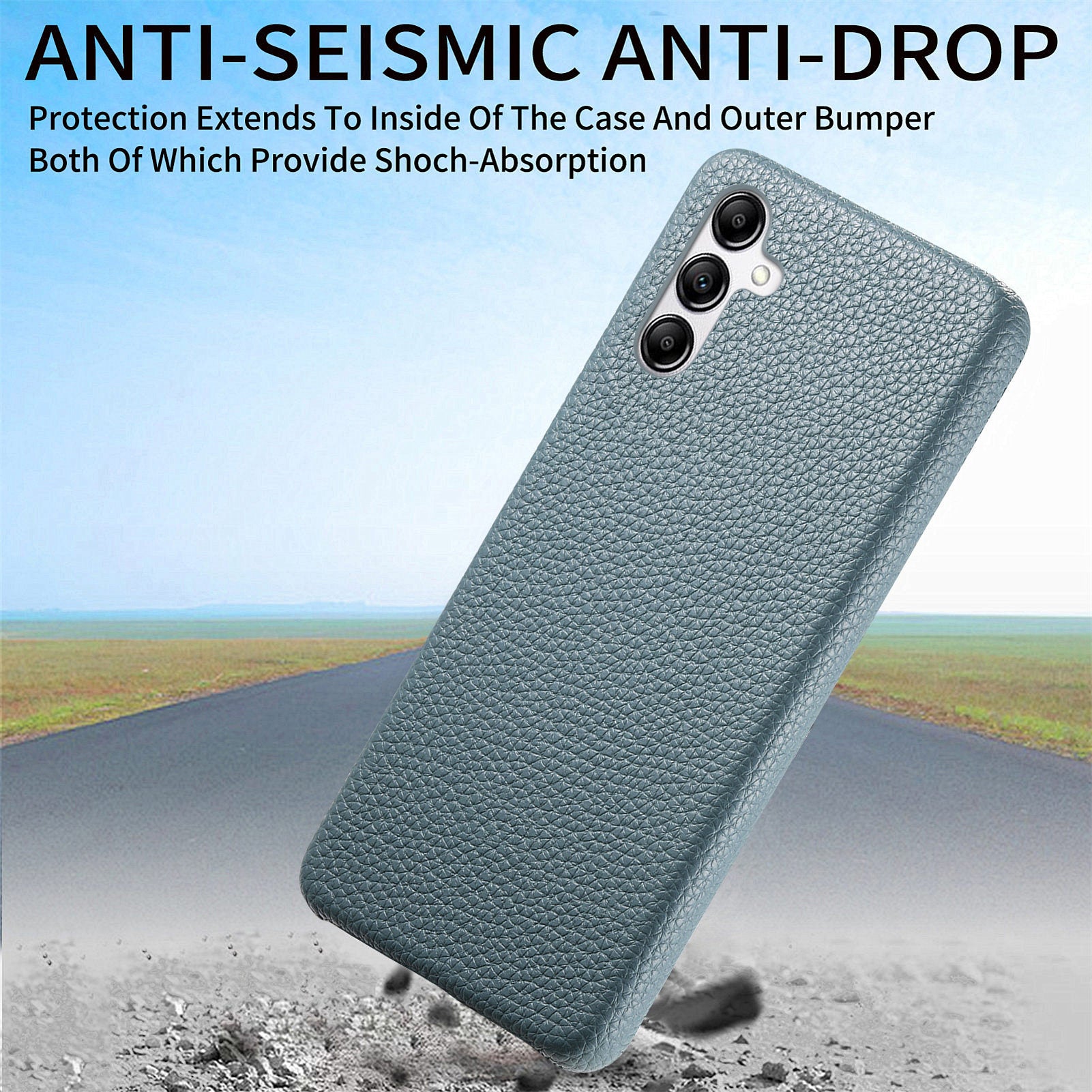 Y1 For Samsung Galaxy A14 5G / A14 4G Cover PU Leather Coated PC Phone Case with Litchi Texture