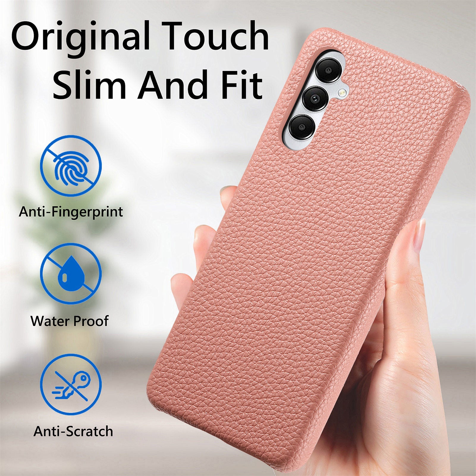 Y1 For Samsung Galaxy A05s 4G Case Litchi Texture PU Leather Hard PC Fall Prevention Cover