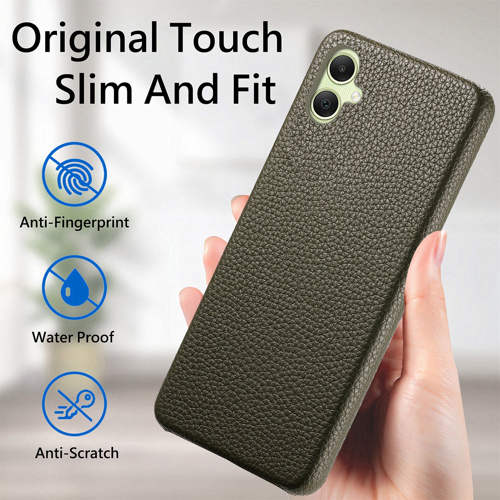 Y1 For Samsung Galaxy A05 4G Case Litchi Texture PU Leather+PC Anti-Scratch Cover