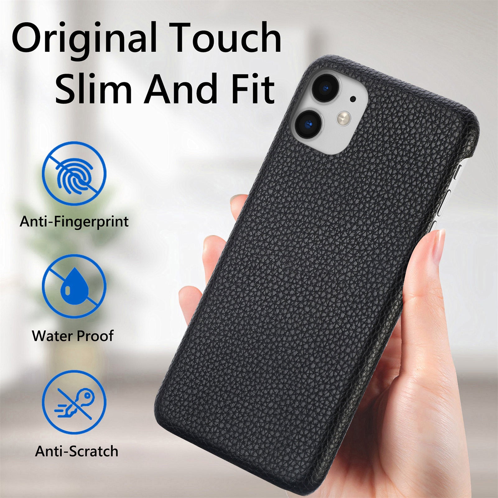 Y1 For iPhone 11 Case Drop-proof Litchi Texture Leather Coated PC Phone Cover