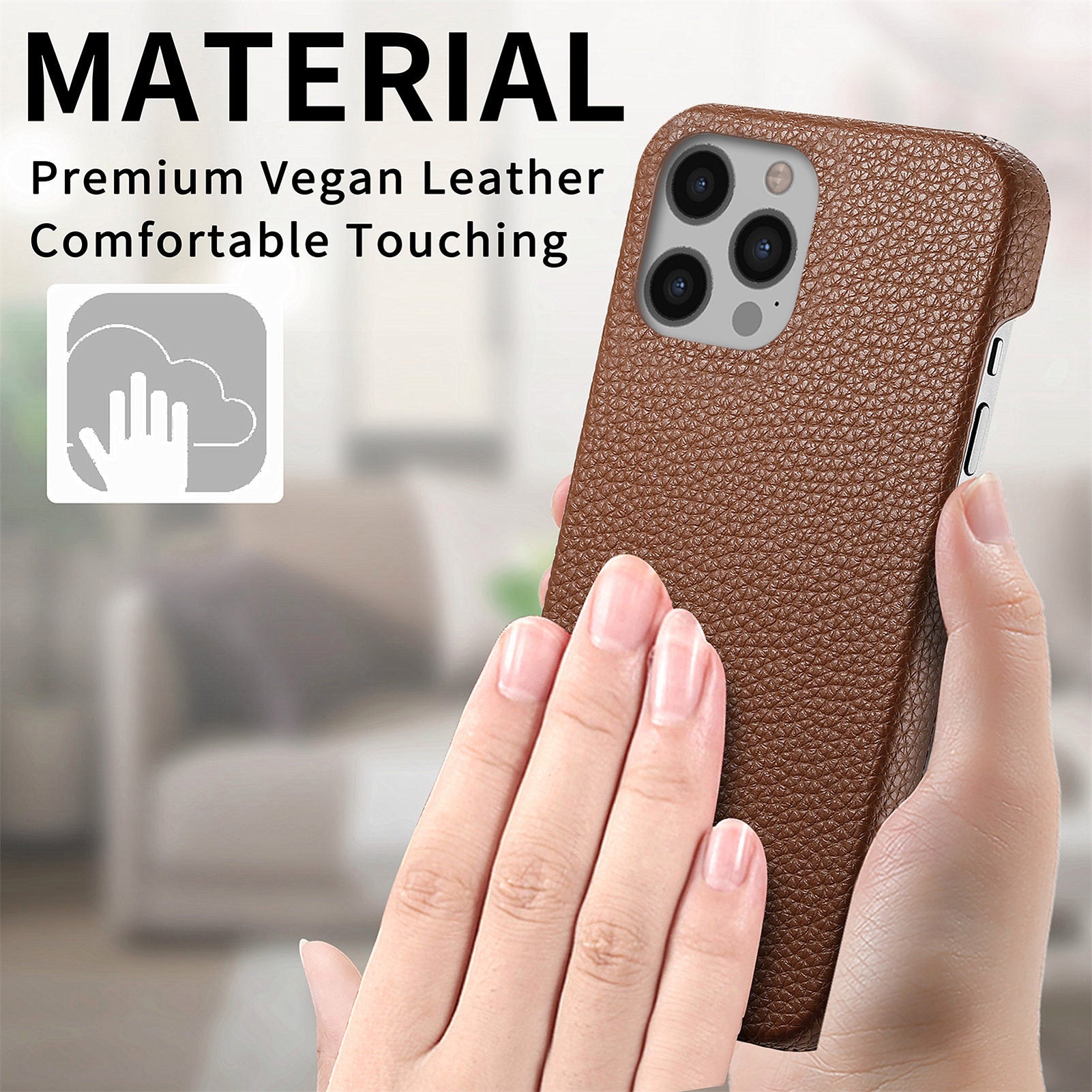 Y1 For iPhone 12 Pro Max Case Litchi Texture Leather+PC Protective Phone Cover