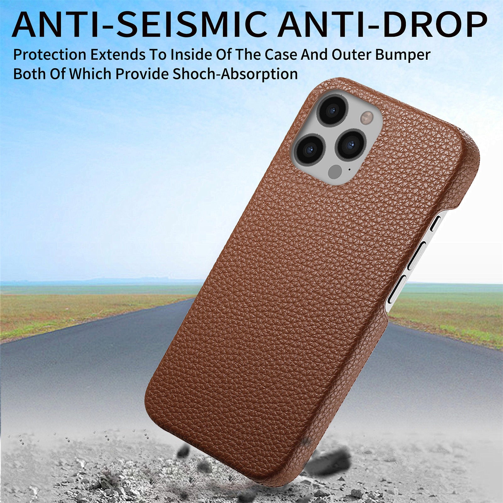 Y1 For iPhone 12 Pro Max Case Litchi Texture Leather+PC Protective Phone Cover
