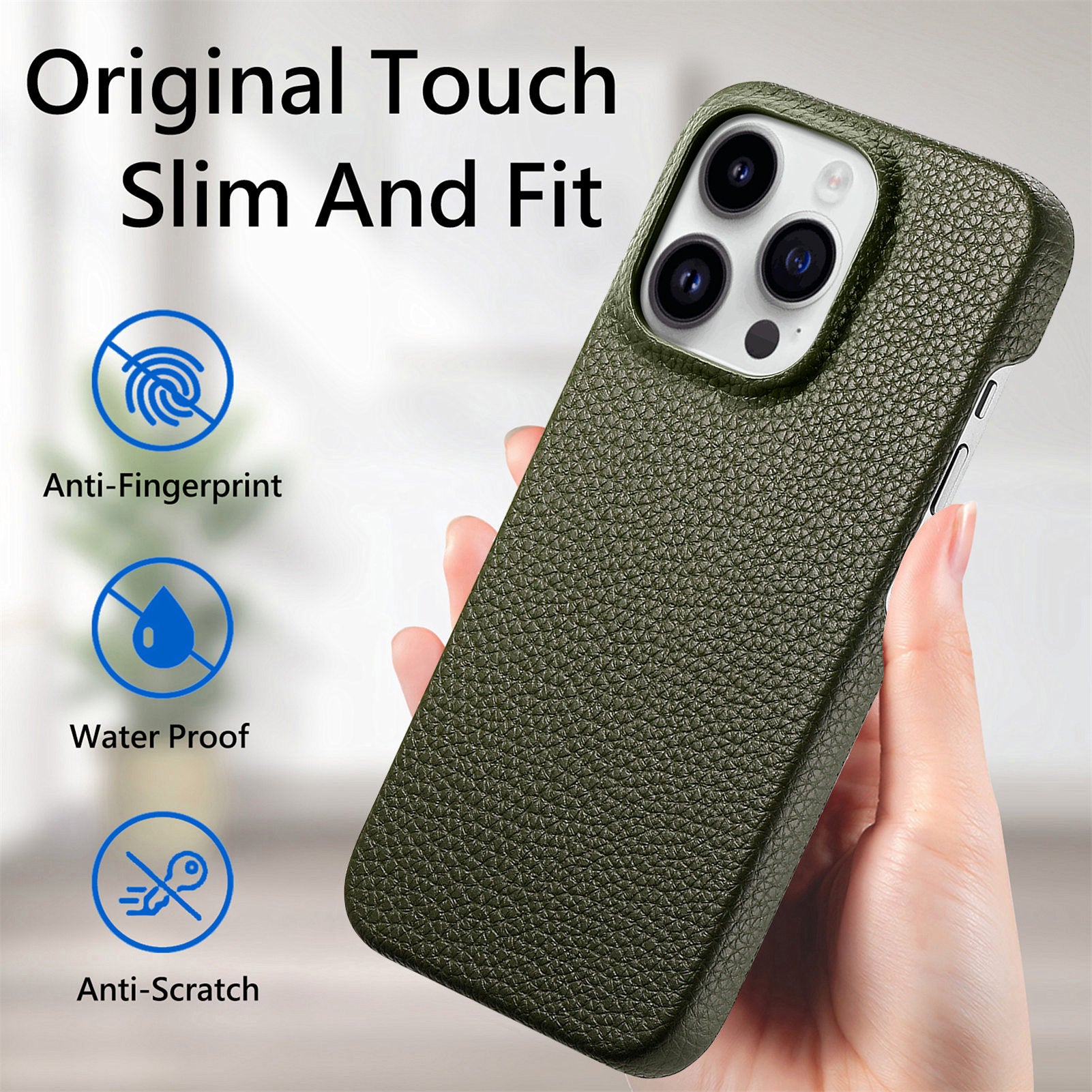 Y1 For iPhone 13 Pro Case Litchi Texture Anti-scratch PU Leather+PC Phone Cover