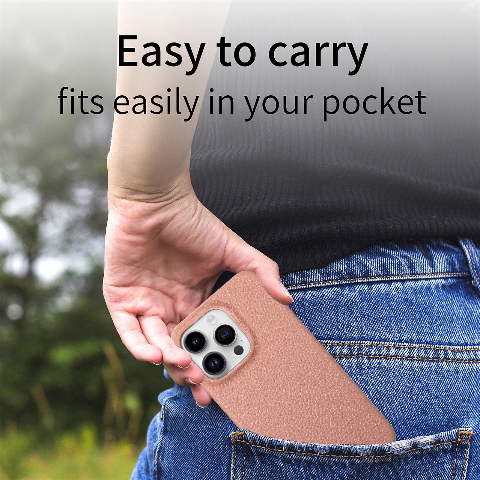 Y1 For iPhone 14 Pro Max Case Litchi Texture Anti-Scratch Leather+PC Phone Cover