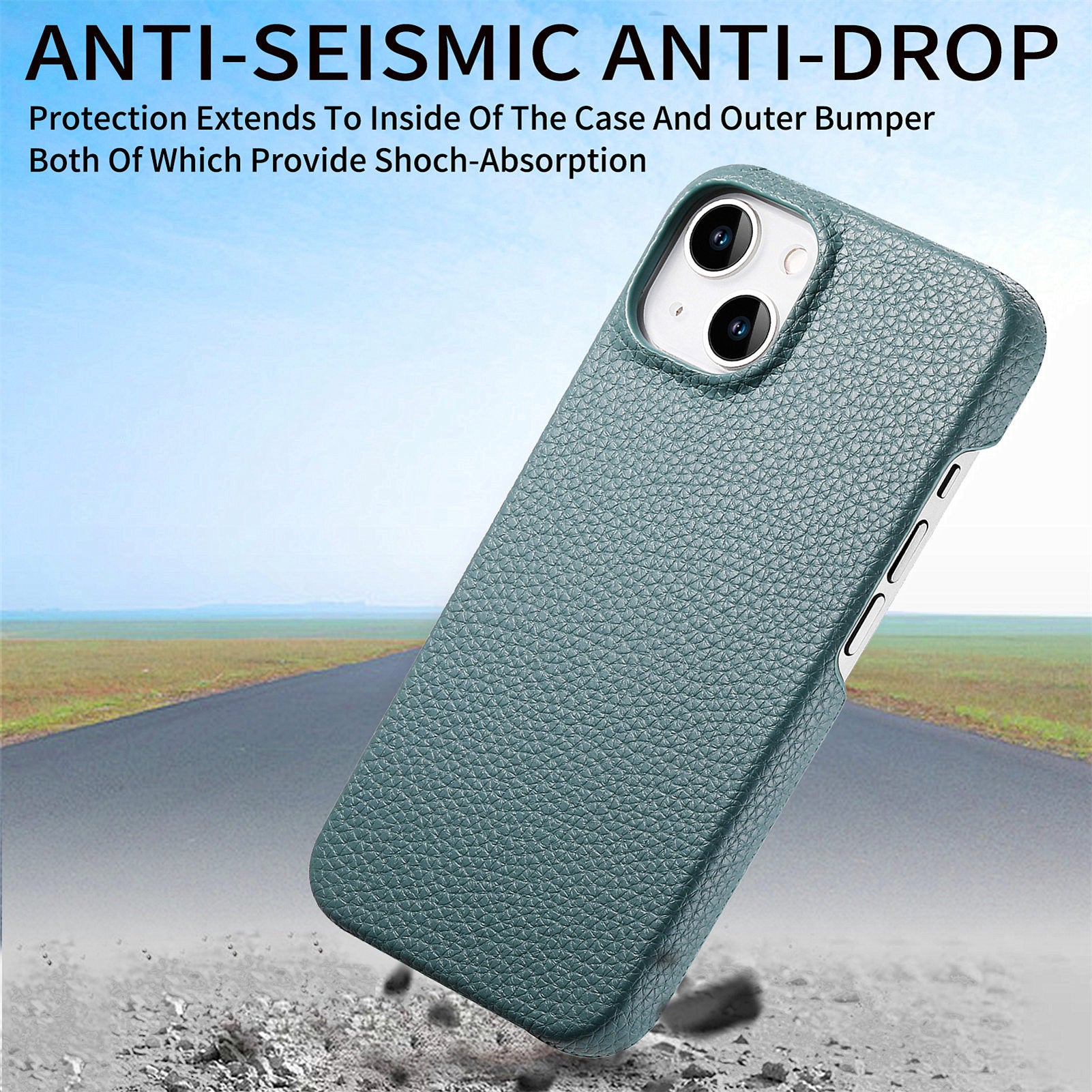 Y1 For iPhone 14 Plus Case Anti-scratch Litchi Texture PU Leather Coated PC Phone Cover