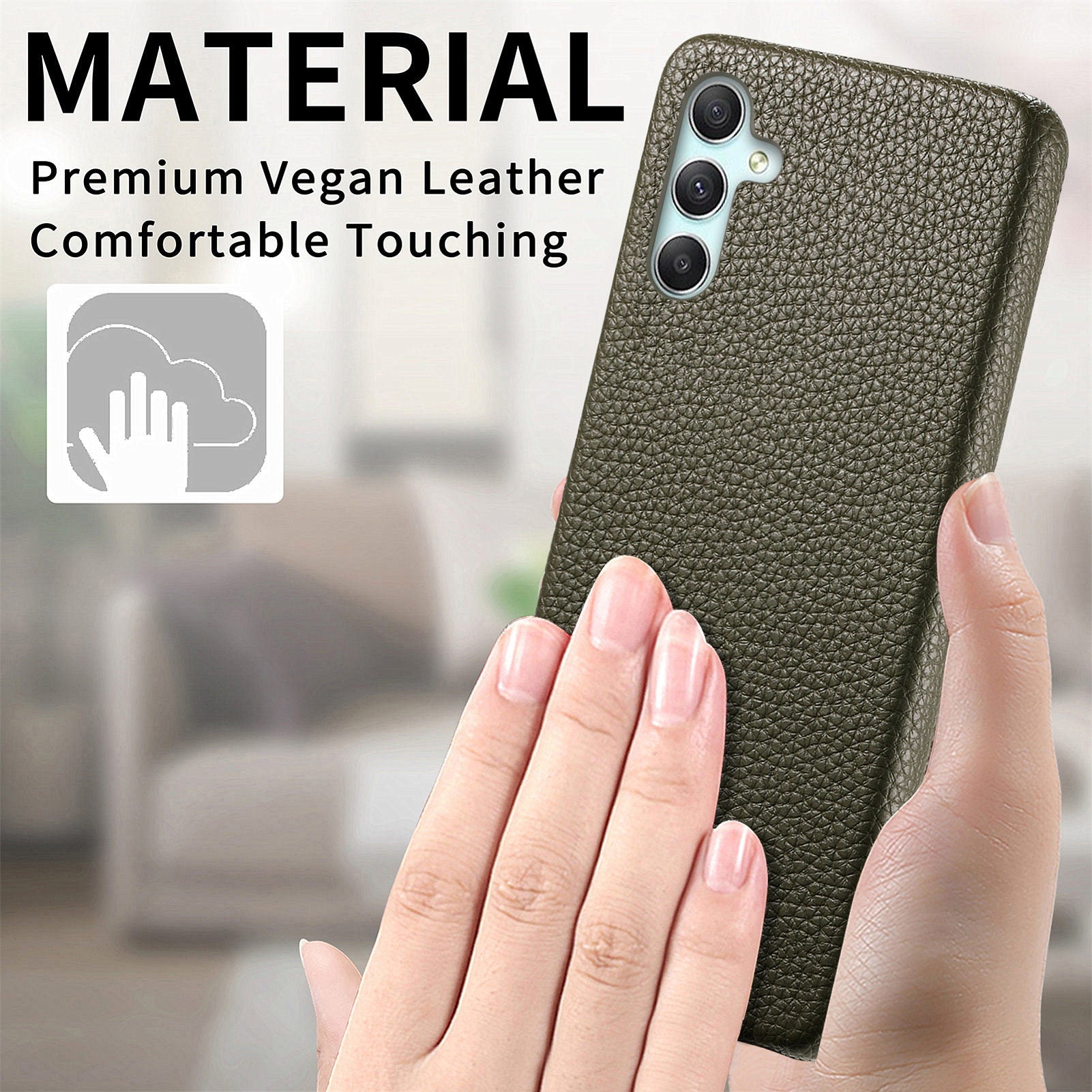 Y1 For Samsung Galaxy A34 5G Case Litchi Texture PU Leather Coating Phone Back Cover