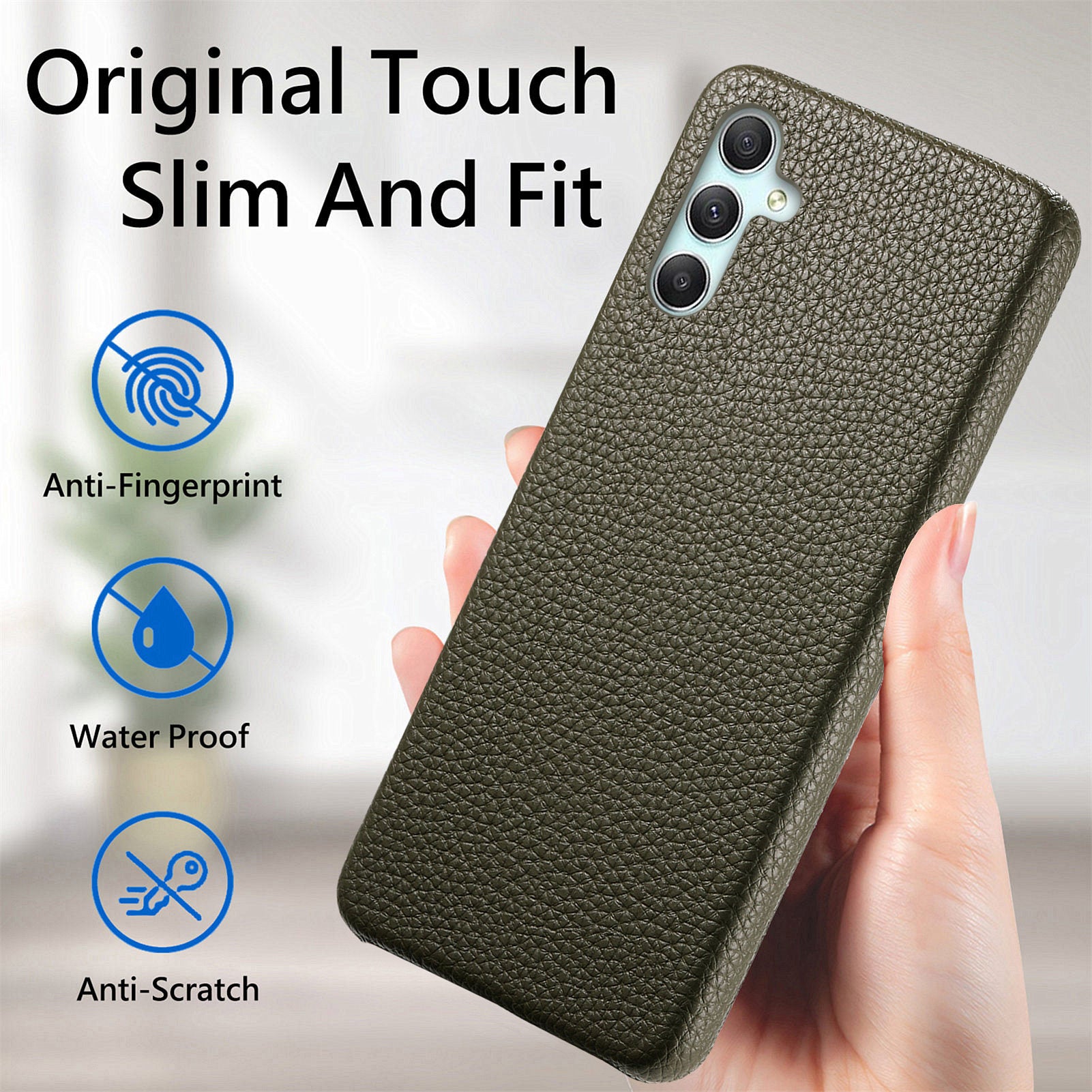 Y1 For Samsung Galaxy A34 5G Case Litchi Texture PU Leather Coating Phone Back Cover