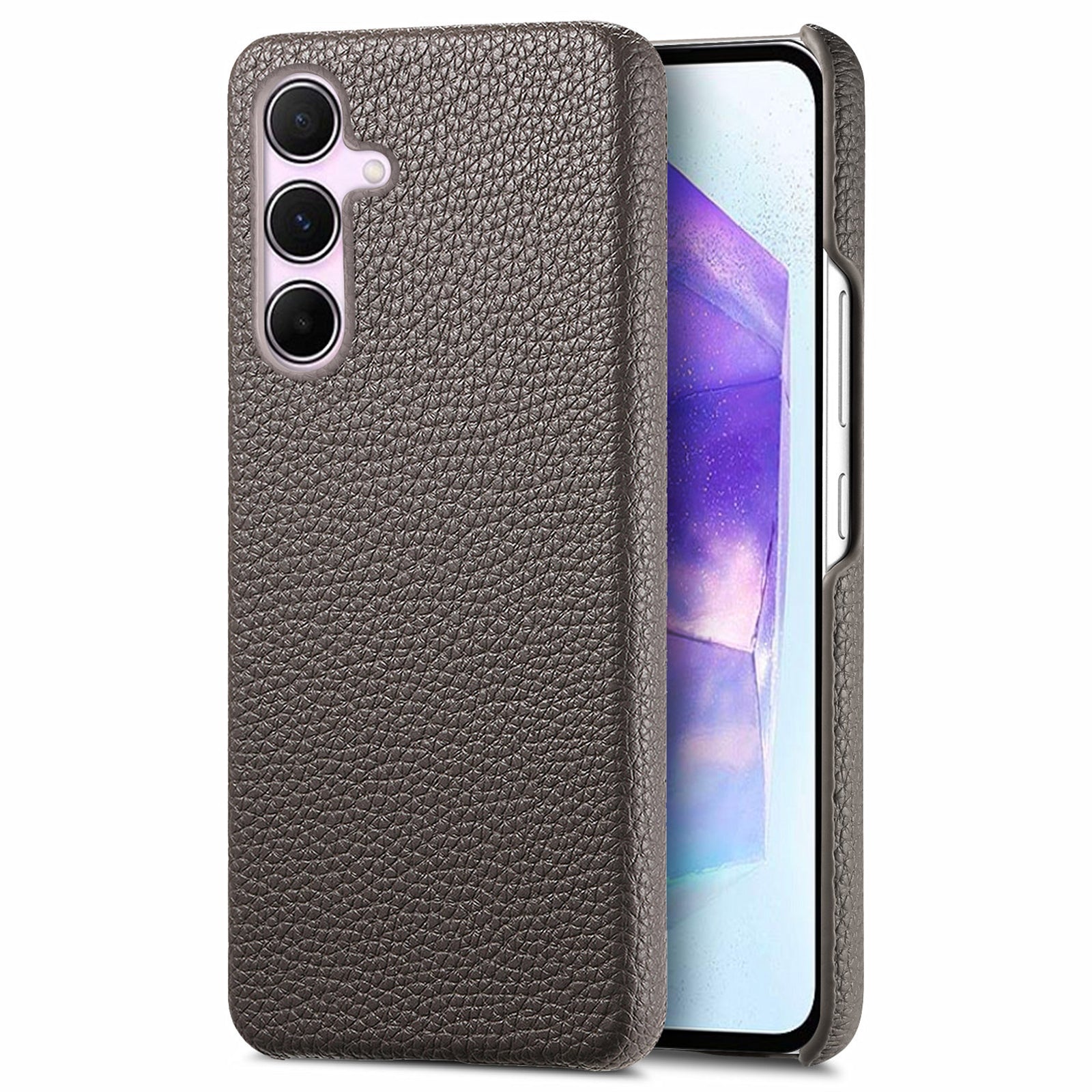 Y1 For Samsung Galaxy A55 5G Case PU Leather Coated PC Phone Cover with Litchi Texture