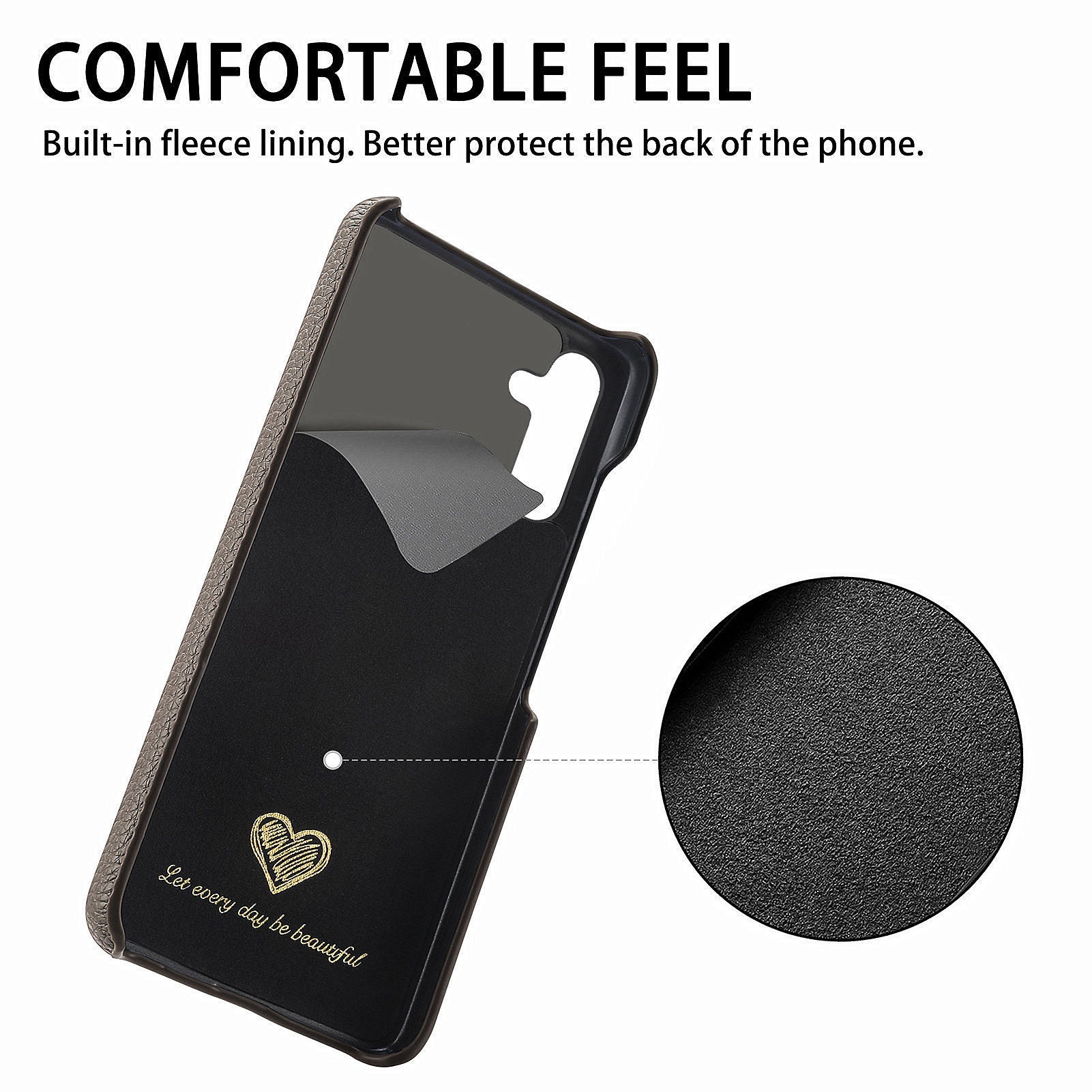 Y1 For Samsung Galaxy A55 5G Case PU Leather Coated PC Phone Cover with Litchi Texture