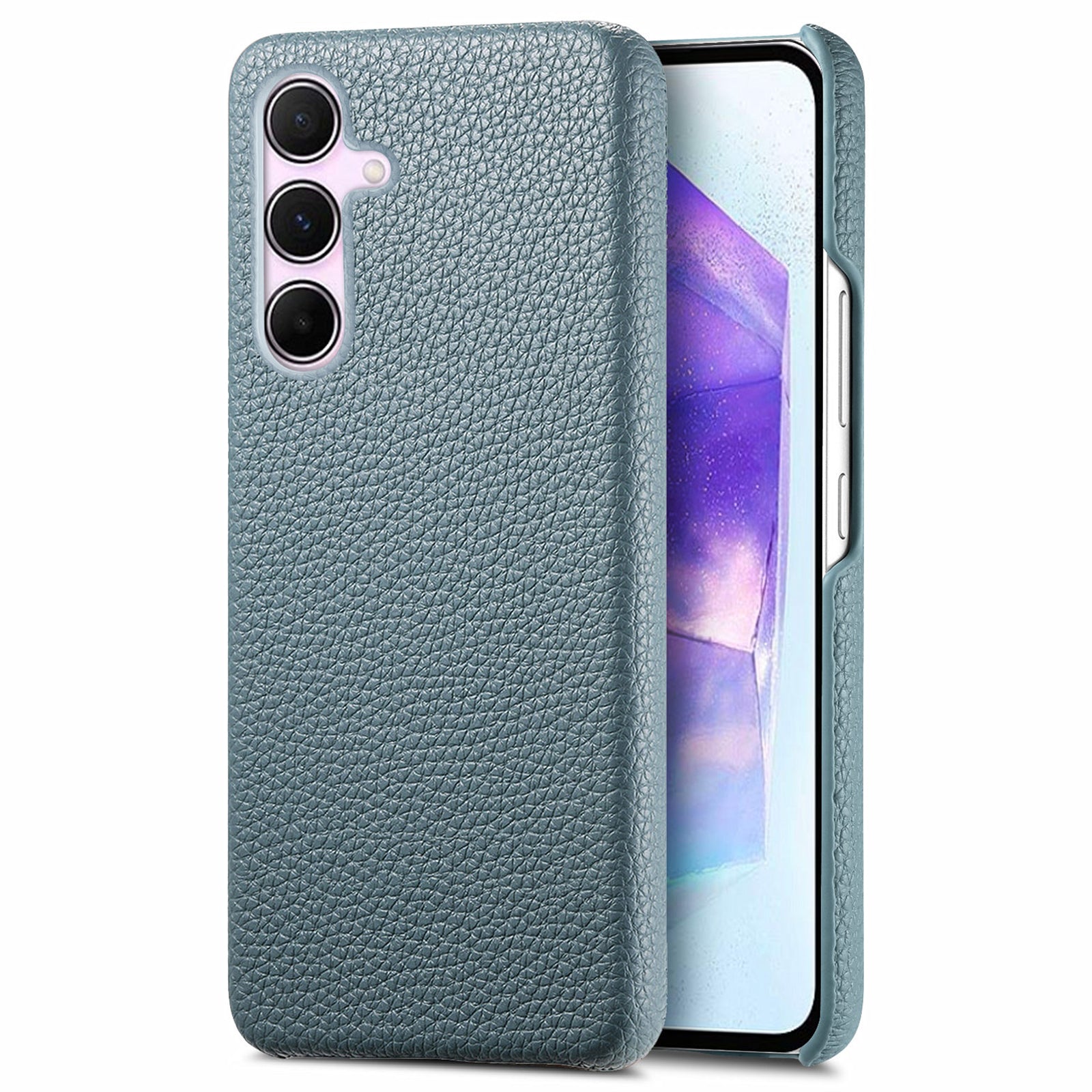 Y1 For Samsung Galaxy A55 5G Case PU Leather Coated PC Phone Cover with Litchi Texture
