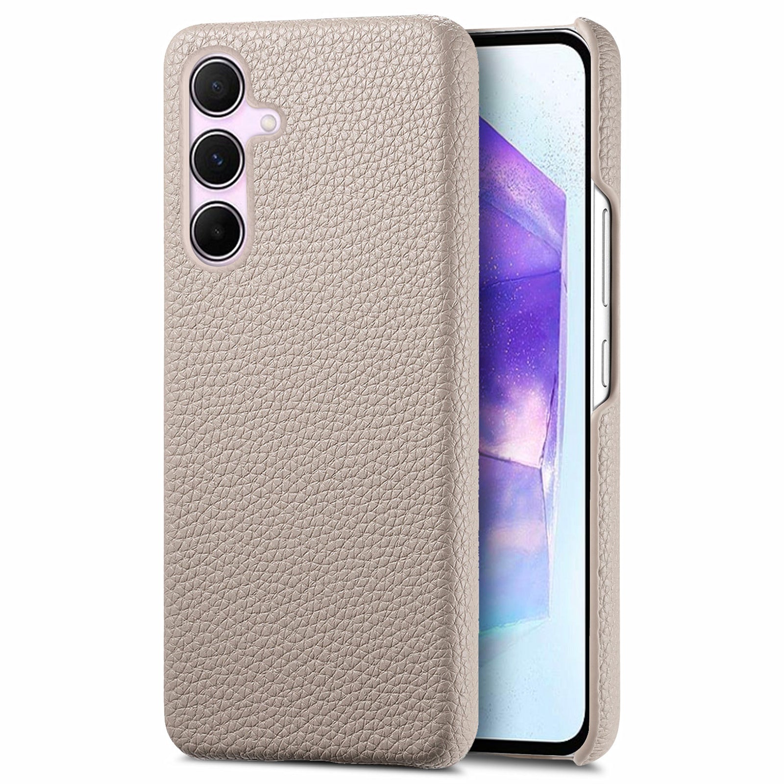 Y1 For Samsung Galaxy A55 5G Case PU Leather Coated PC Phone Cover with Litchi Texture