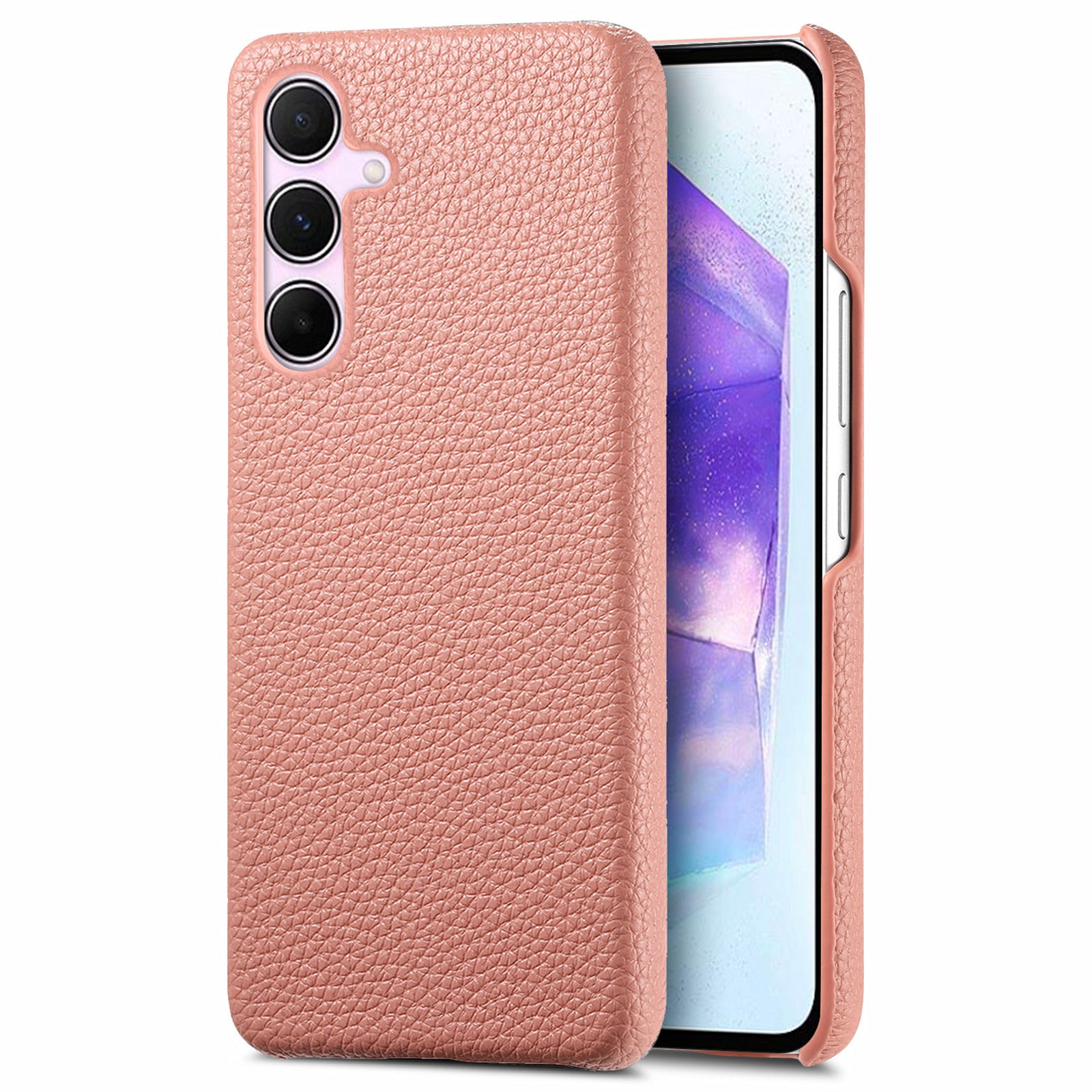 Y1 For Samsung Galaxy A55 5G Case PU Leather Coated PC Phone Cover with Litchi Texture
