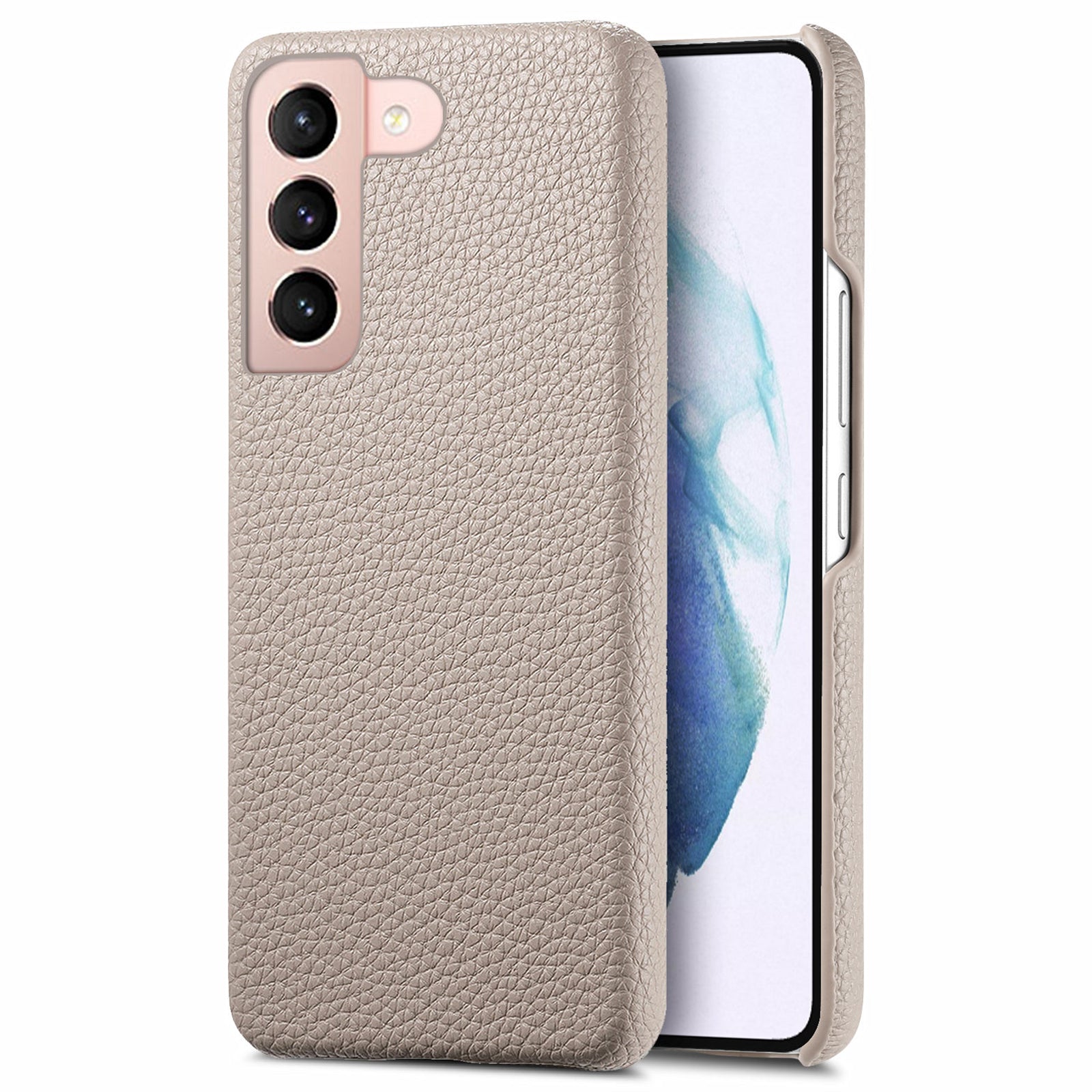 Y1 For Samsung Galaxy S21+ 5G Case Scratch-proof Litchi Texture Leather+PC Back Cover