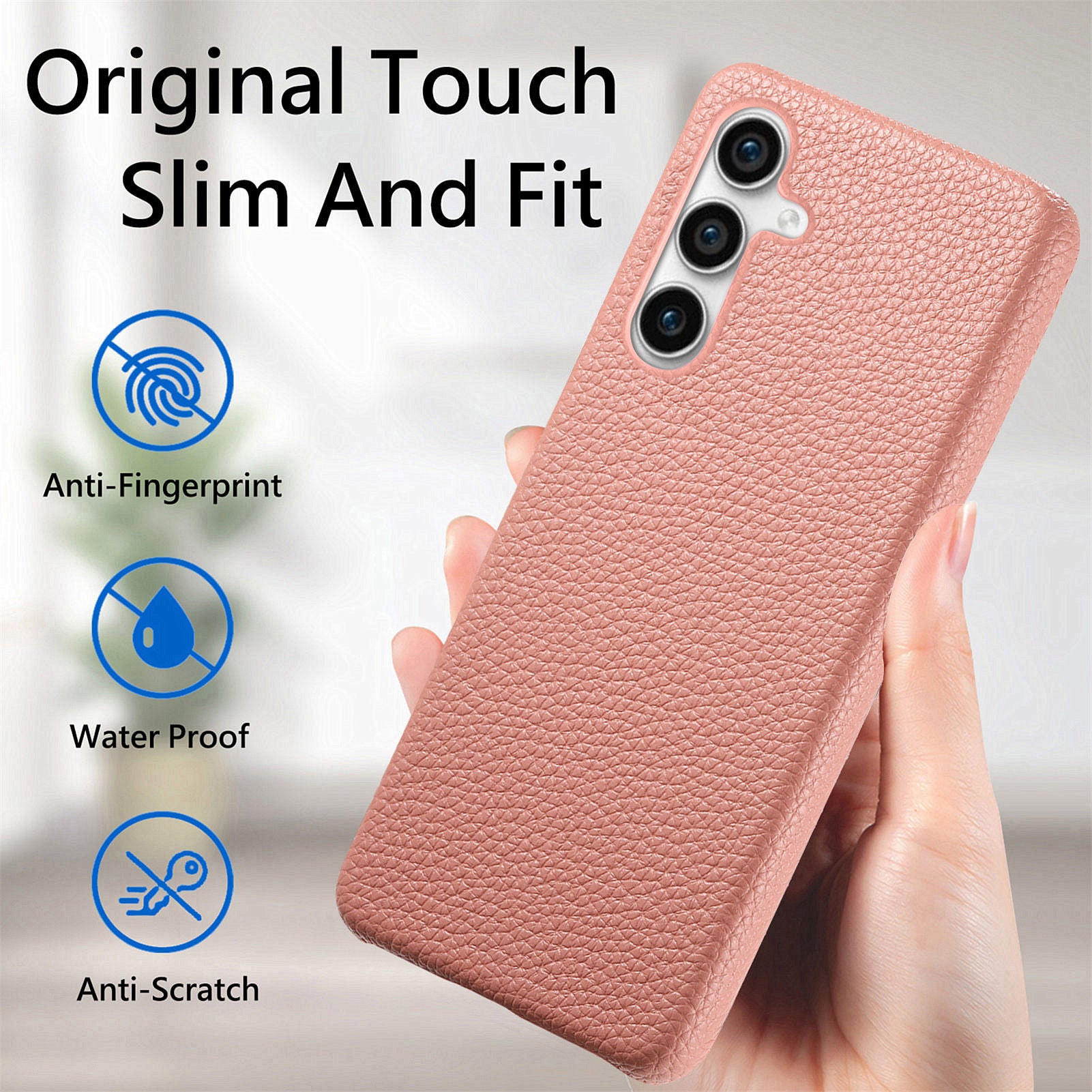 Y1 For Samsung Galaxy S23 FE Cell Phone Case Litchi Texture PU+PC Drop-proof Cover