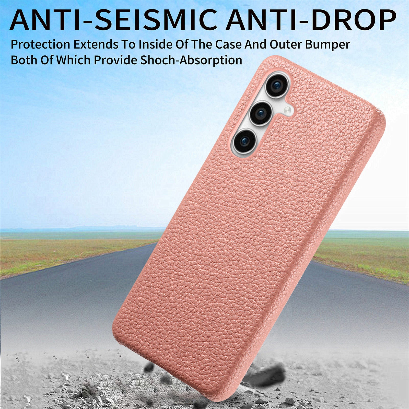 Y1 For Samsung Galaxy S23 FE Cell Phone Case Litchi Texture PU+PC Drop-proof Cover