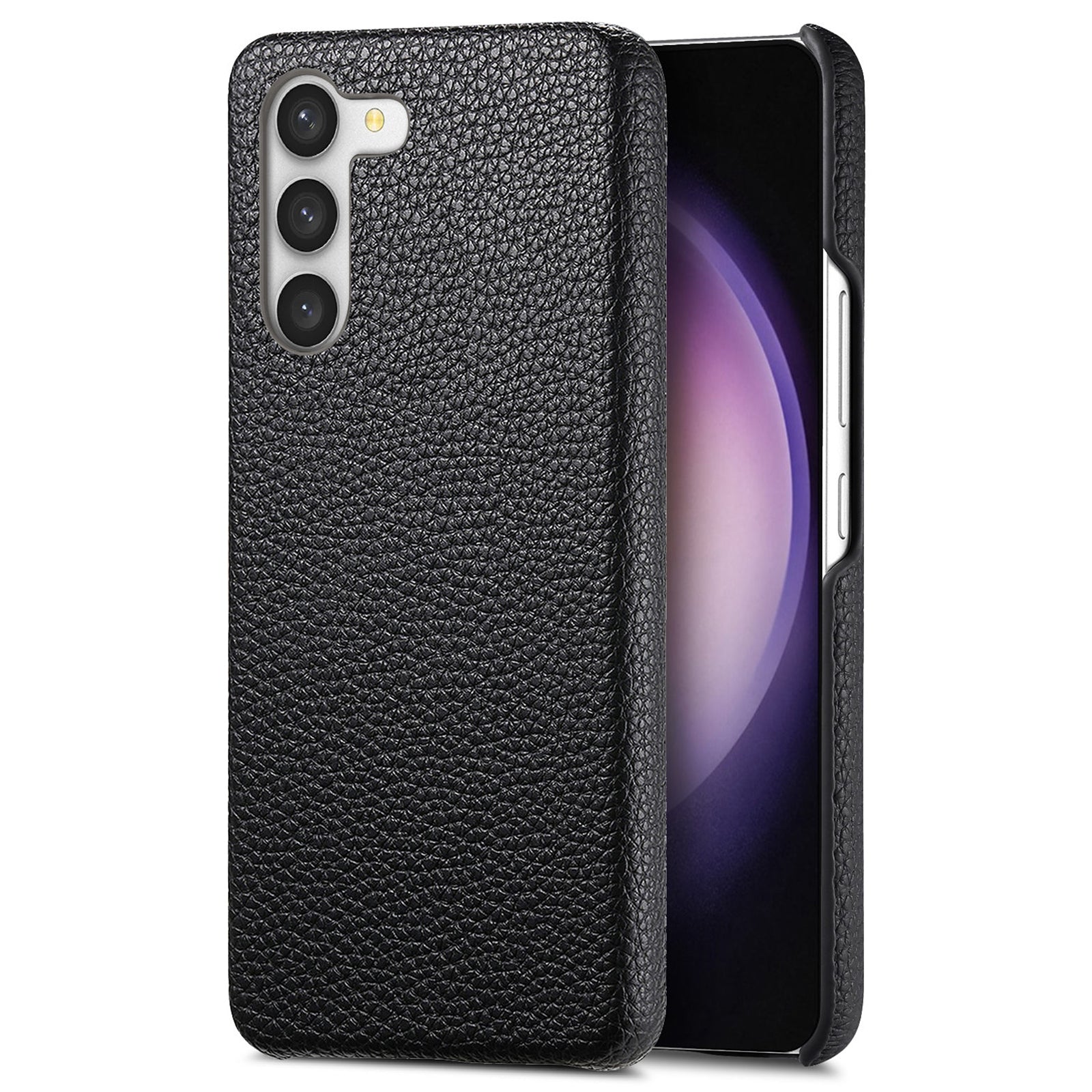 Y1 For Samsung Galaxy S23 Case Litchi Texture PU Leather Coated PC Shock Absorbing Phone Cover