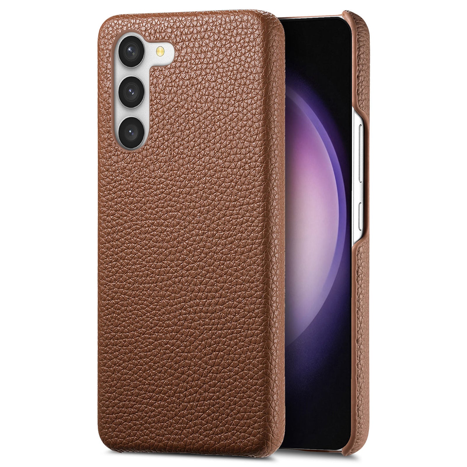 Y1 For Samsung Galaxy S23 Case Litchi Texture PU Leather Coated PC Shock Absorbing Phone Cover