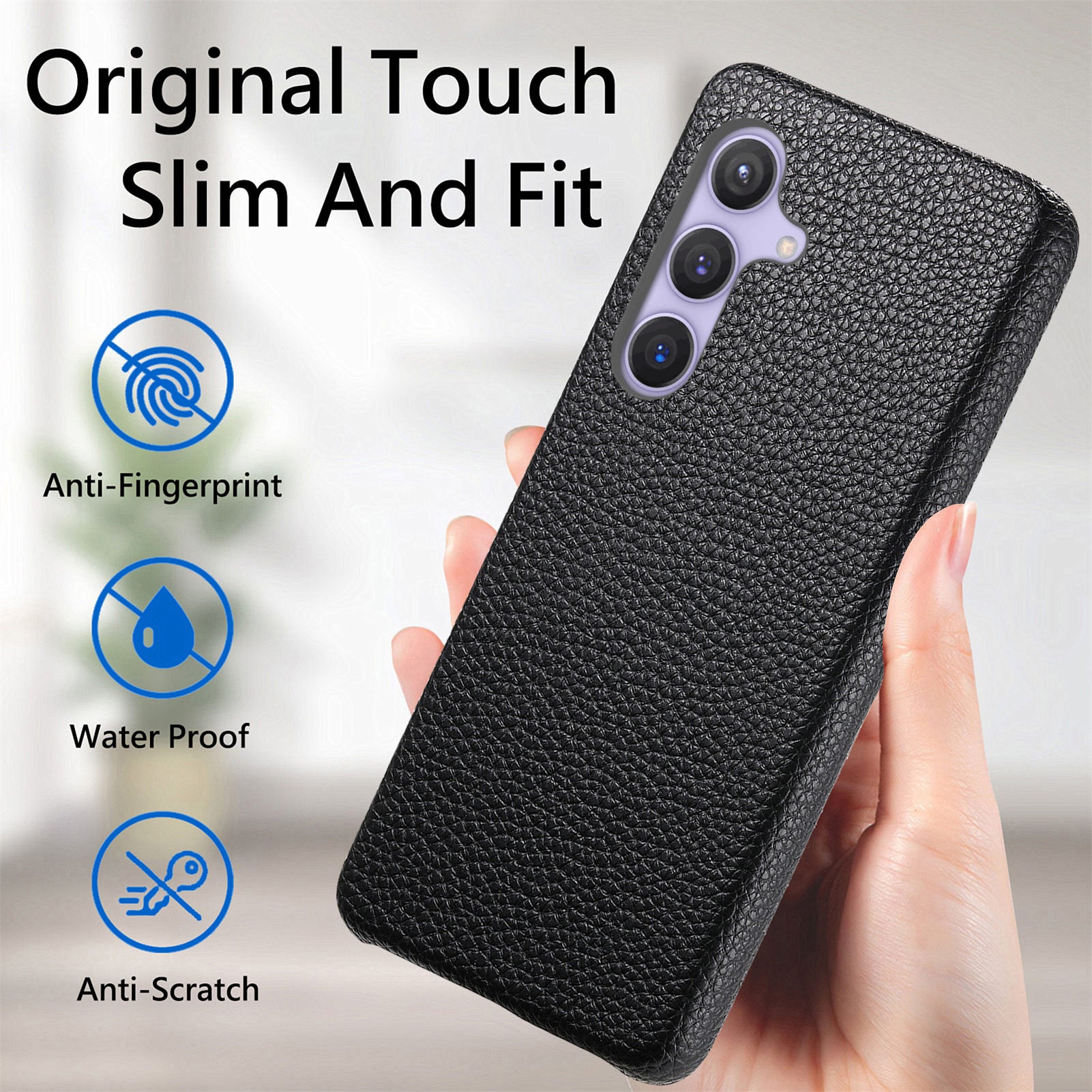 Y1 For Samsung Galaxy S24 Case PU Leather+PC Litchi Texture Anti-Fall Cover
