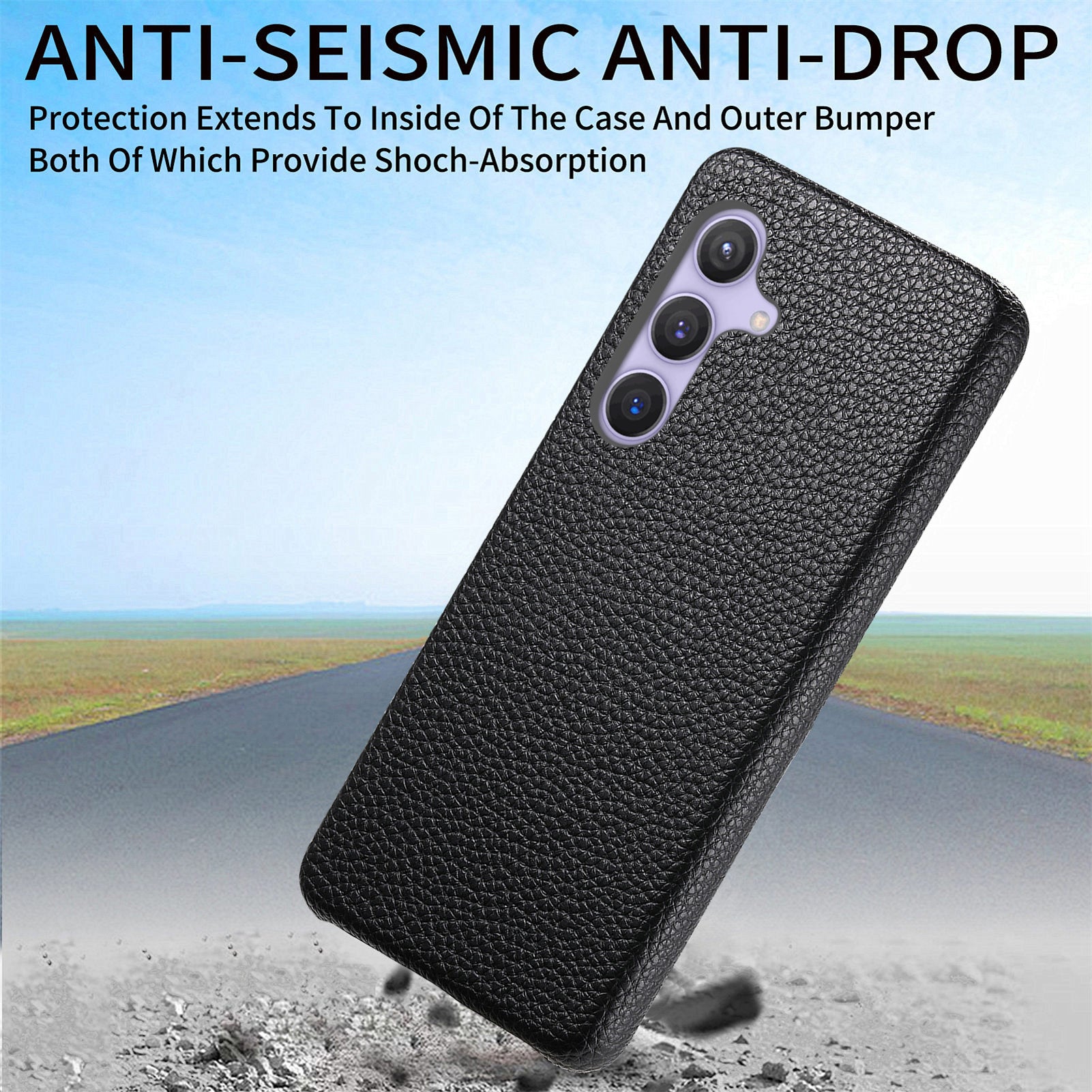 Y1 For Samsung Galaxy S24 Case PU Leather+PC Litchi Texture Anti-Fall Cover