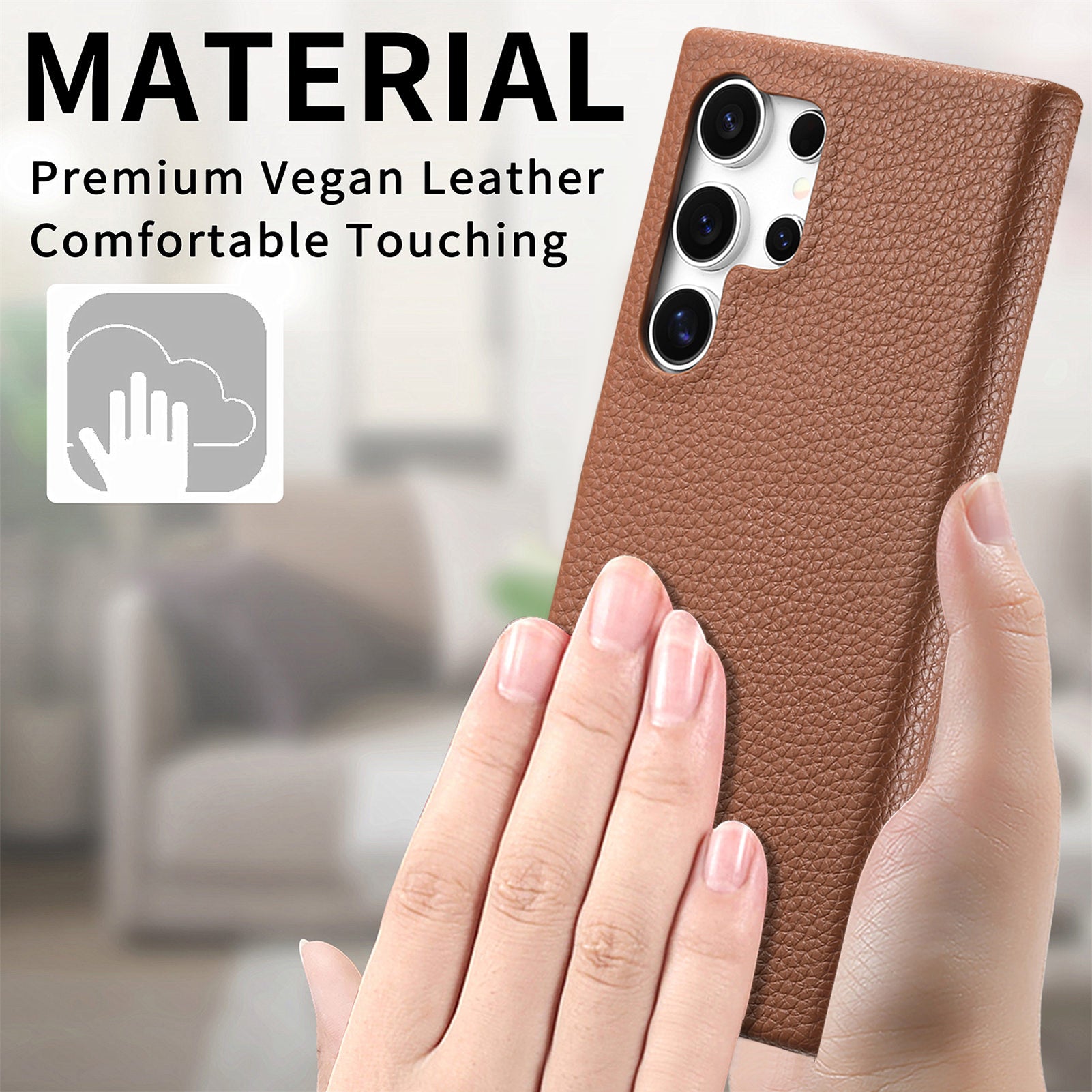 Y1 For Samsung Galaxy S24 Ultra Case Anti-Drop Litchi Texture Leather+PC Phone Cover