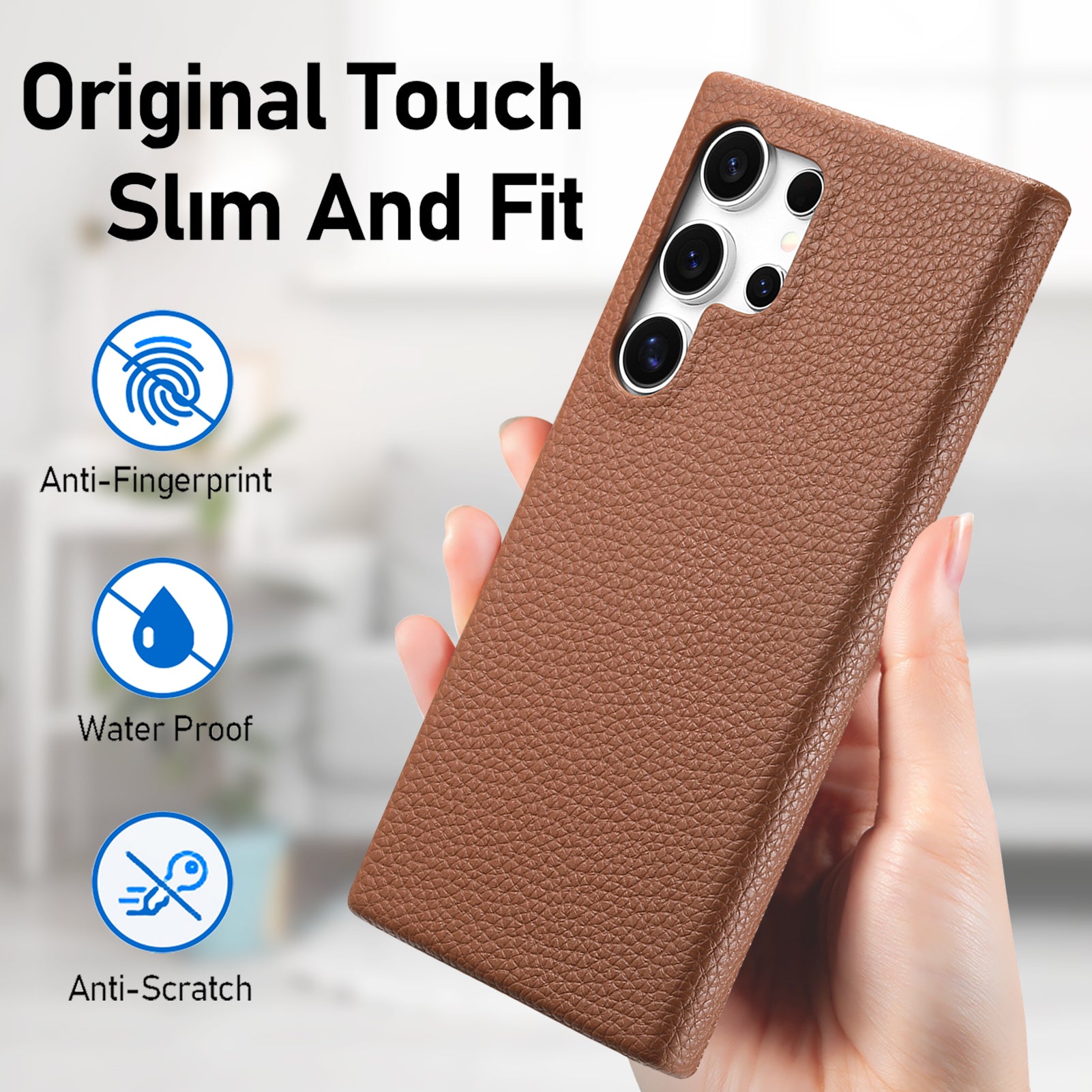 Y1 For Samsung Galaxy S24 Ultra Case Anti-Drop Litchi Texture Leather+PC Phone Cover