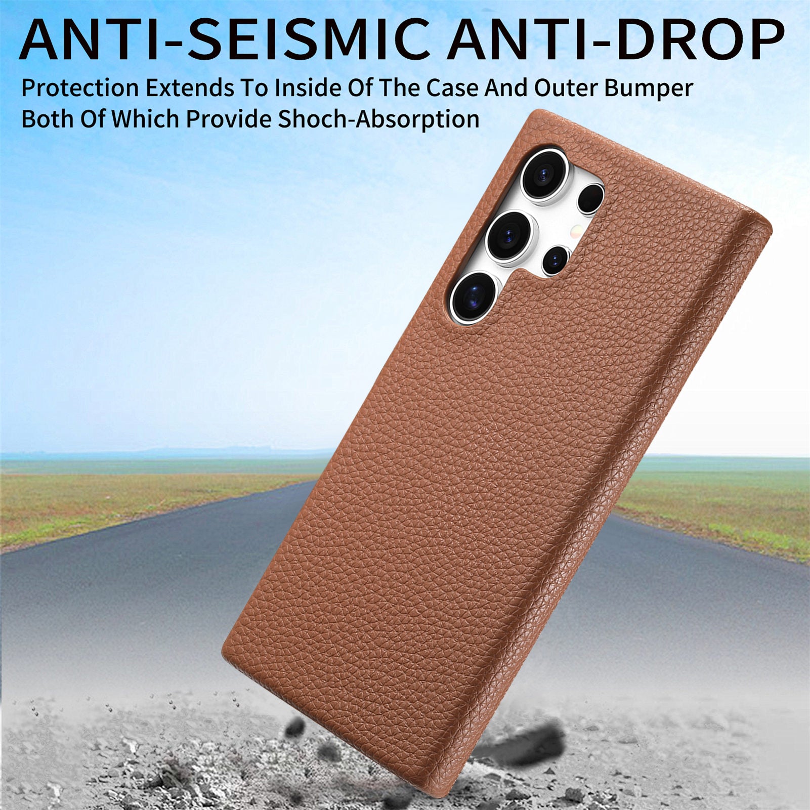 Y1 For Samsung Galaxy S24 Ultra Case Anti-Drop Litchi Texture Leather+PC Phone Cover