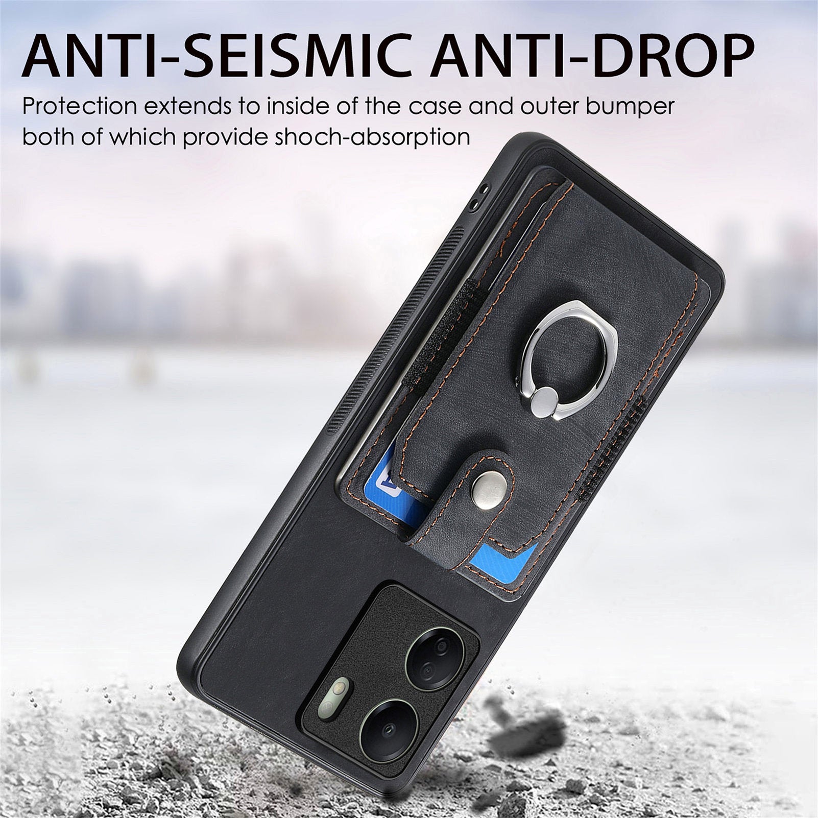 D2 Retro Phone Cover for Xiaomi Redmi 13C 4G / Poco C65 4G Case PU Leather+TPU Kickstand Phone Shell