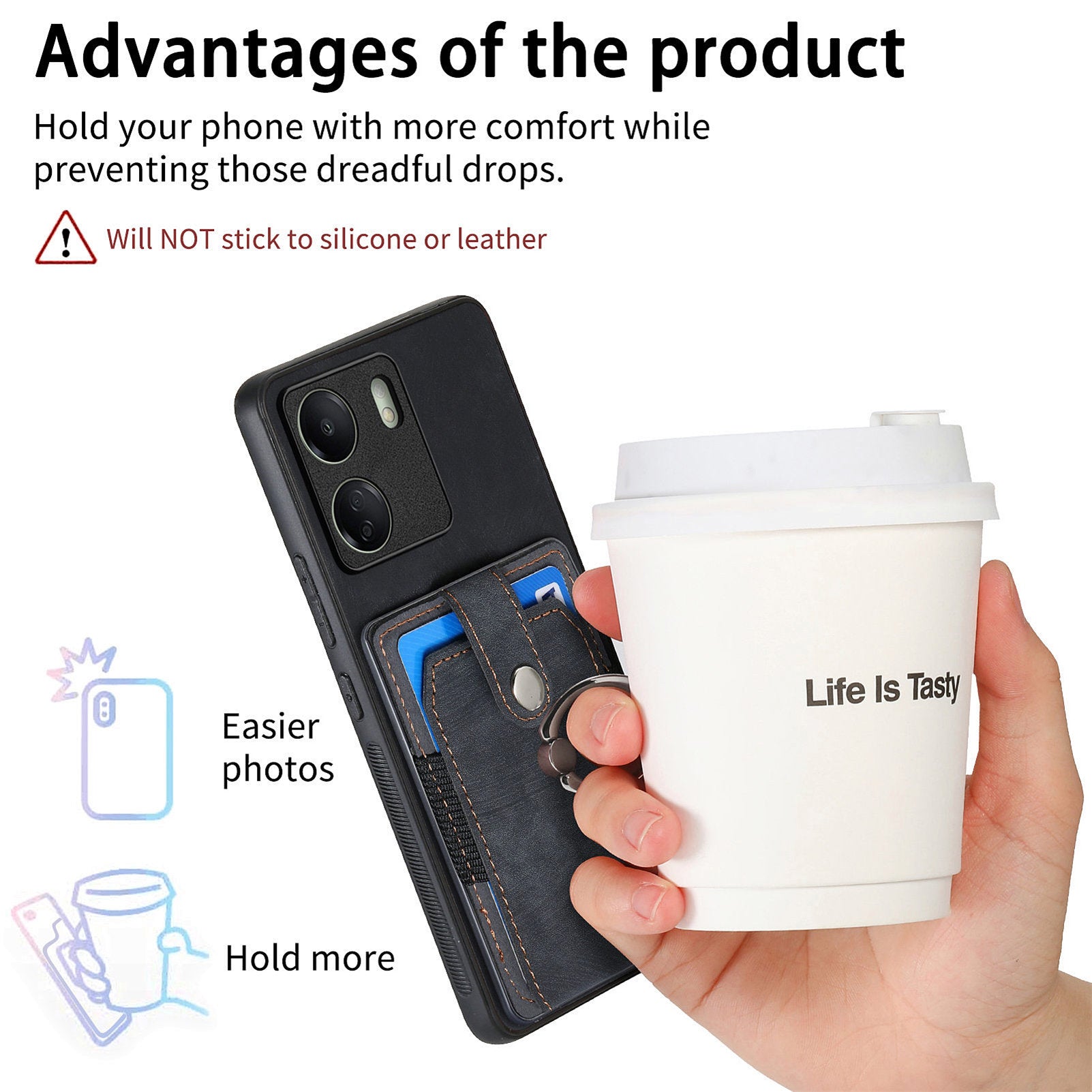 D2 Retro Phone Cover for Xiaomi Redmi 13C 4G / Poco C65 4G Case PU Leather+TPU Kickstand Phone Shell